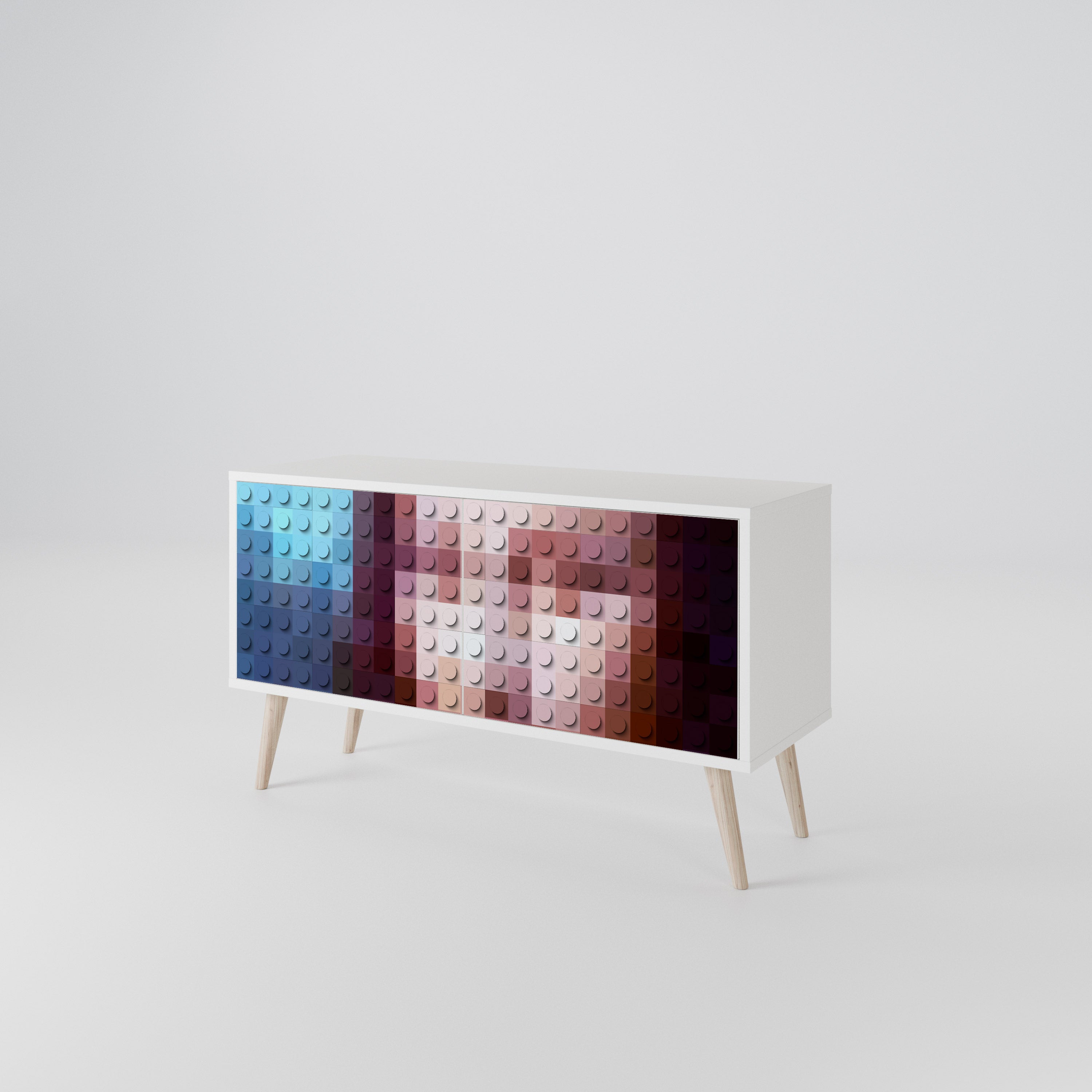 CONSTRUCTIVE ART Mueble de TV Compacto de 2 puertas