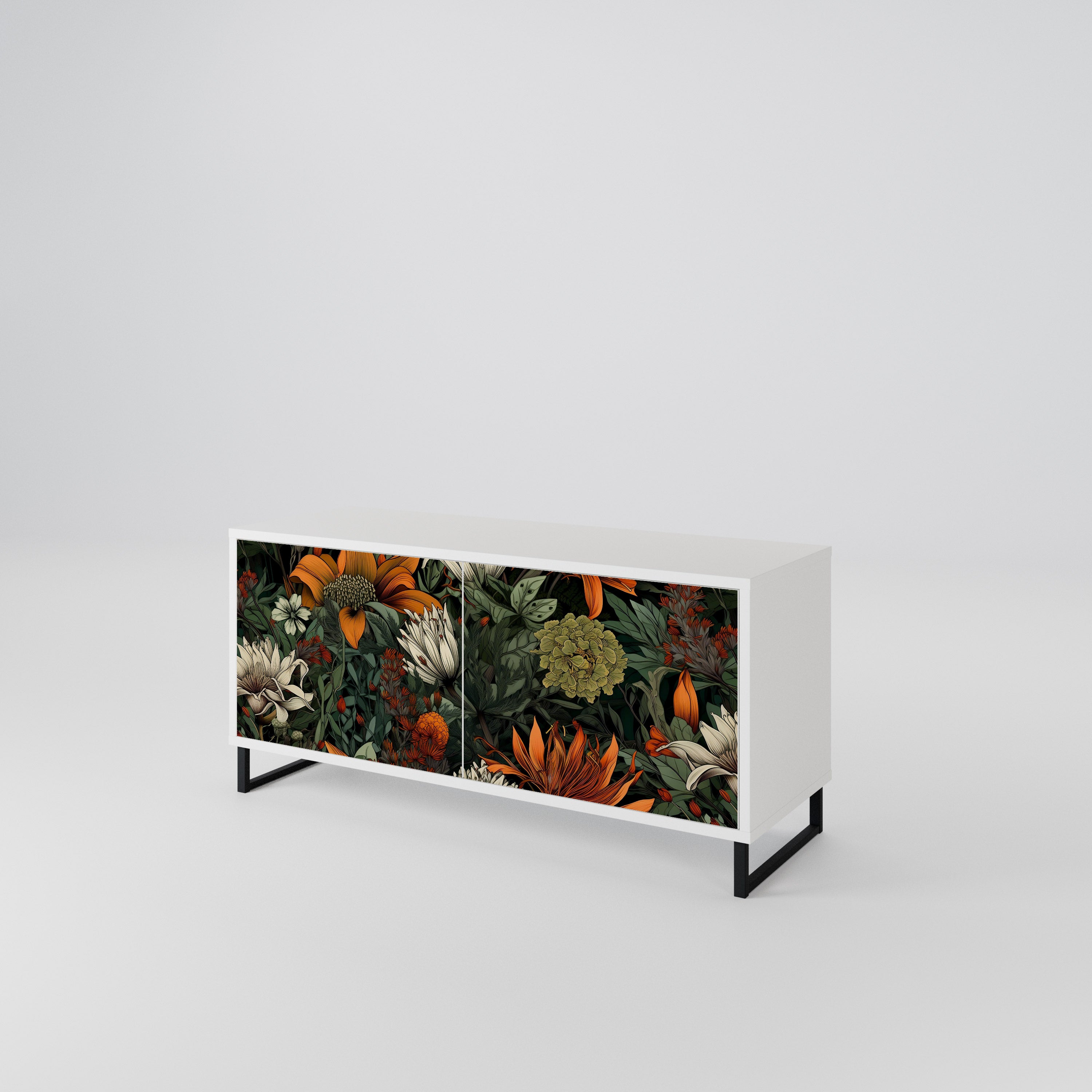 MIDNIGHT SPROUT Mueble de TV Compacto de 2 puertas