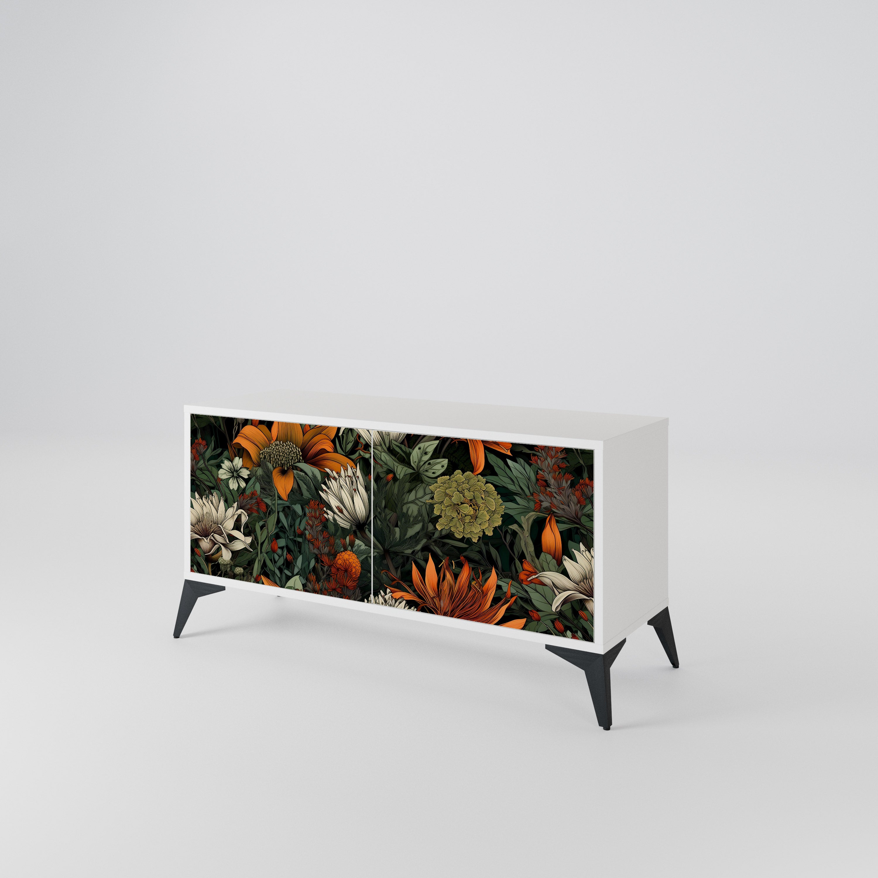 MIDNIGHT SPROUT Mueble de TV Compacto de 2 puertas