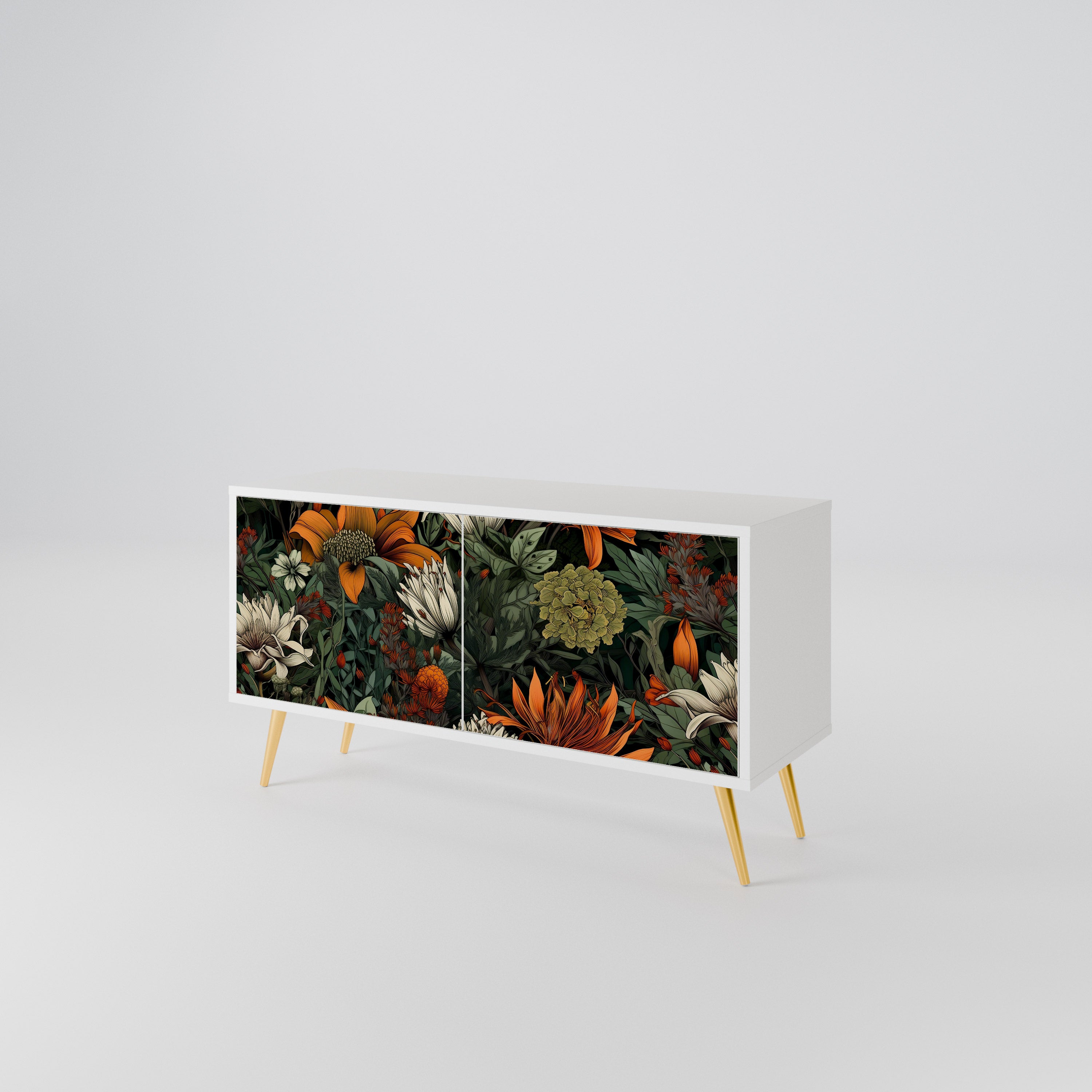 MIDNIGHT SPROUT Mueble de TV Compacto de 2 puertas