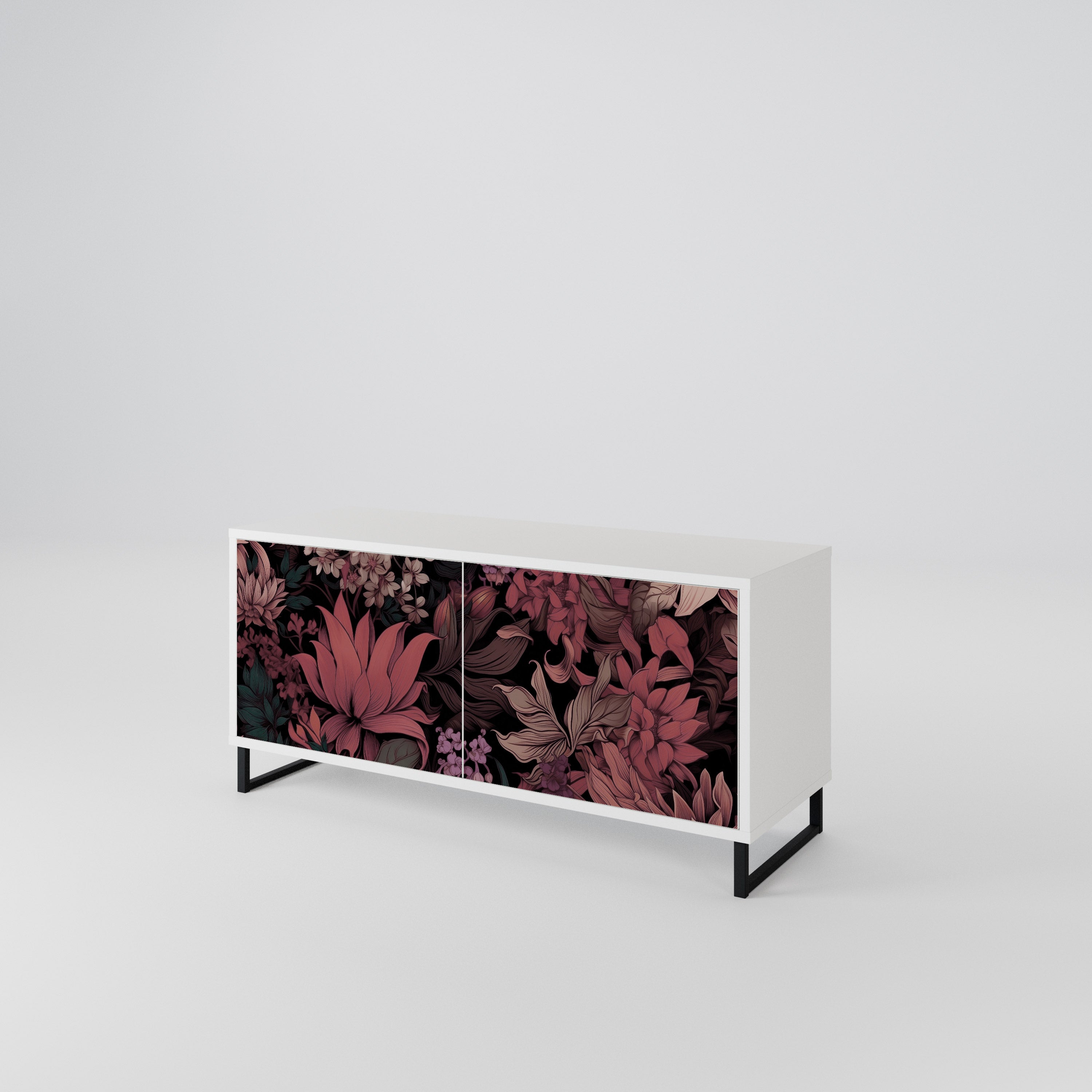 FLORAL WHISPER Mueble de TV Compacto de 2 puertas