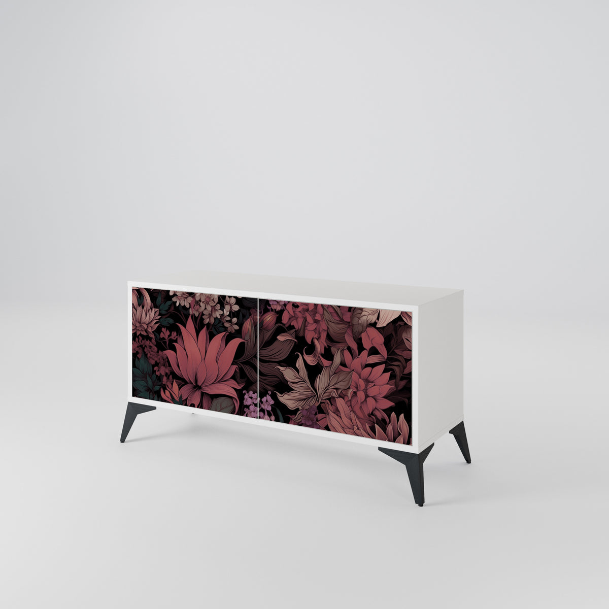 FLORAL WHISPER Mueble de TV Compacto de 2 puertas