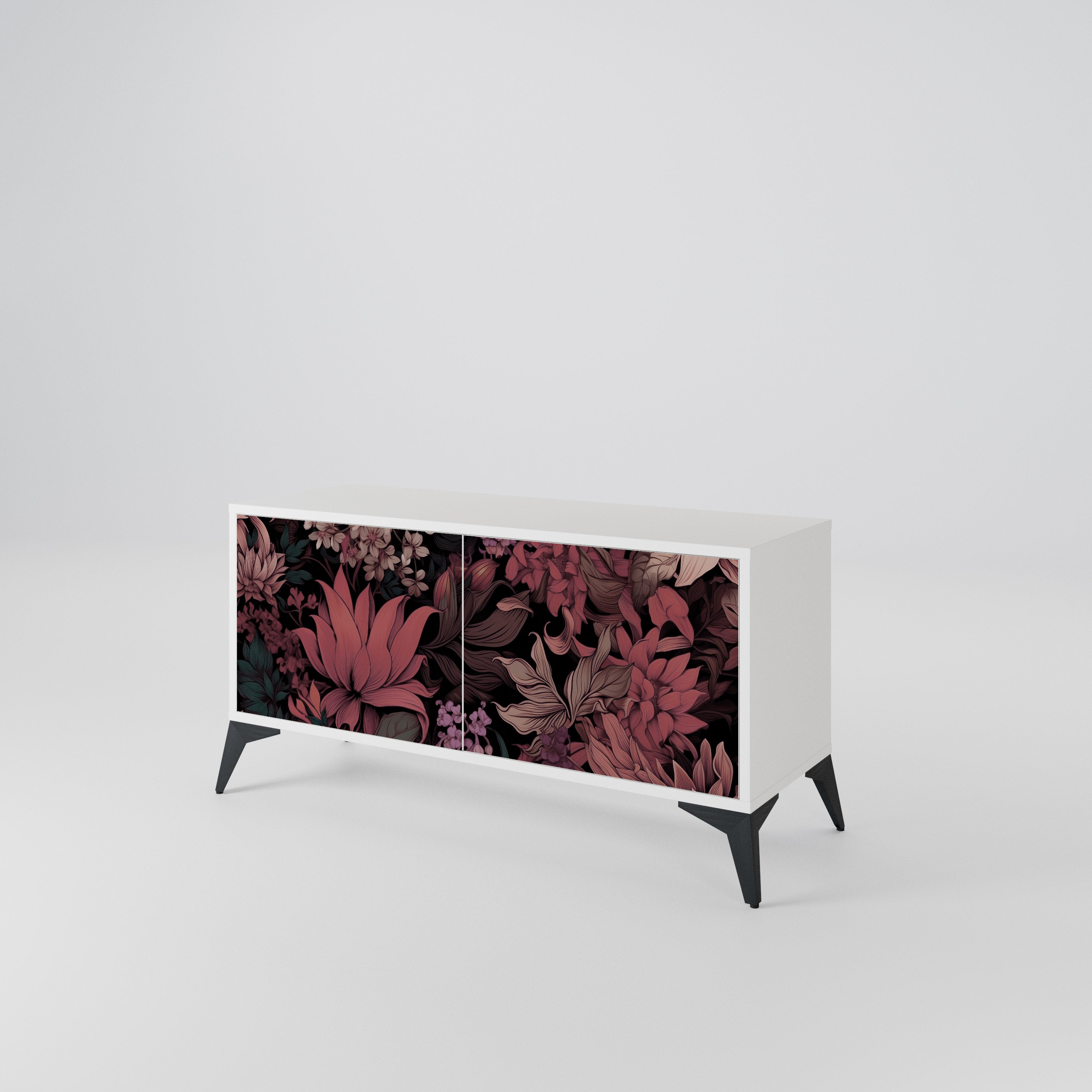 FLORAL WHISPER Mueble de TV Compacto de 2 puertas