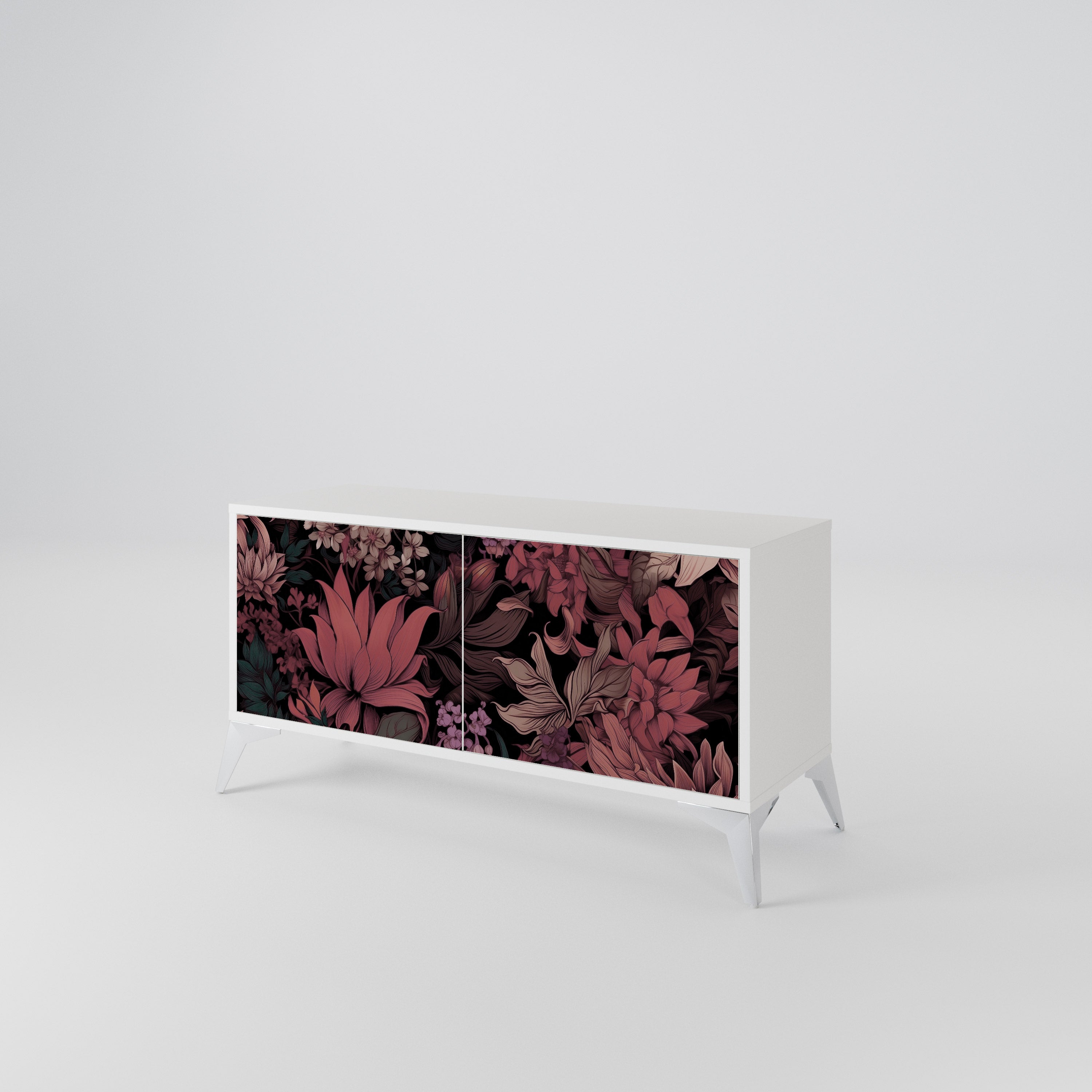 FLORAL WHISPER Mueble de TV Compacto de 2 puertas