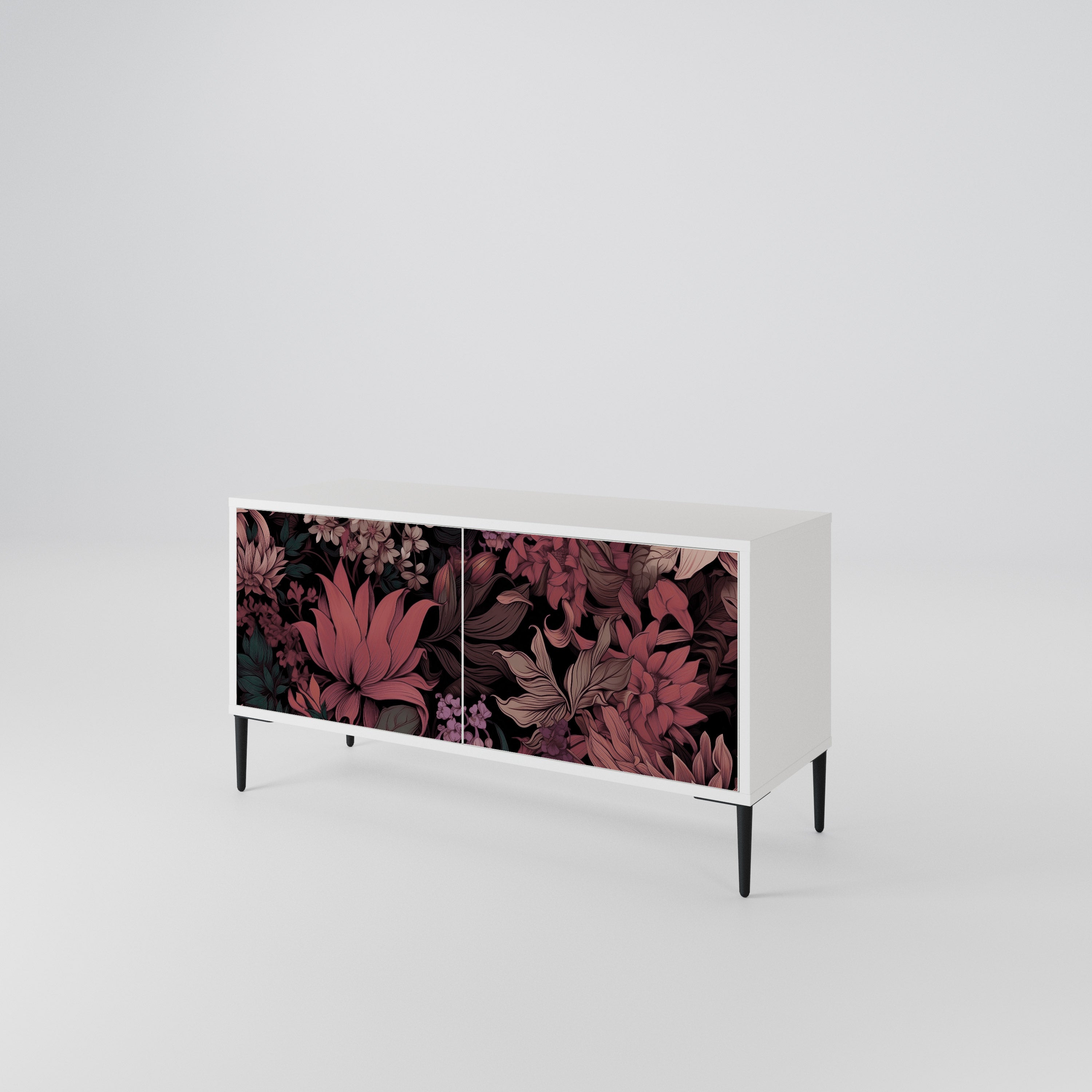 FLORAL WHISPER Mueble de TV Compacto de 2 puertas