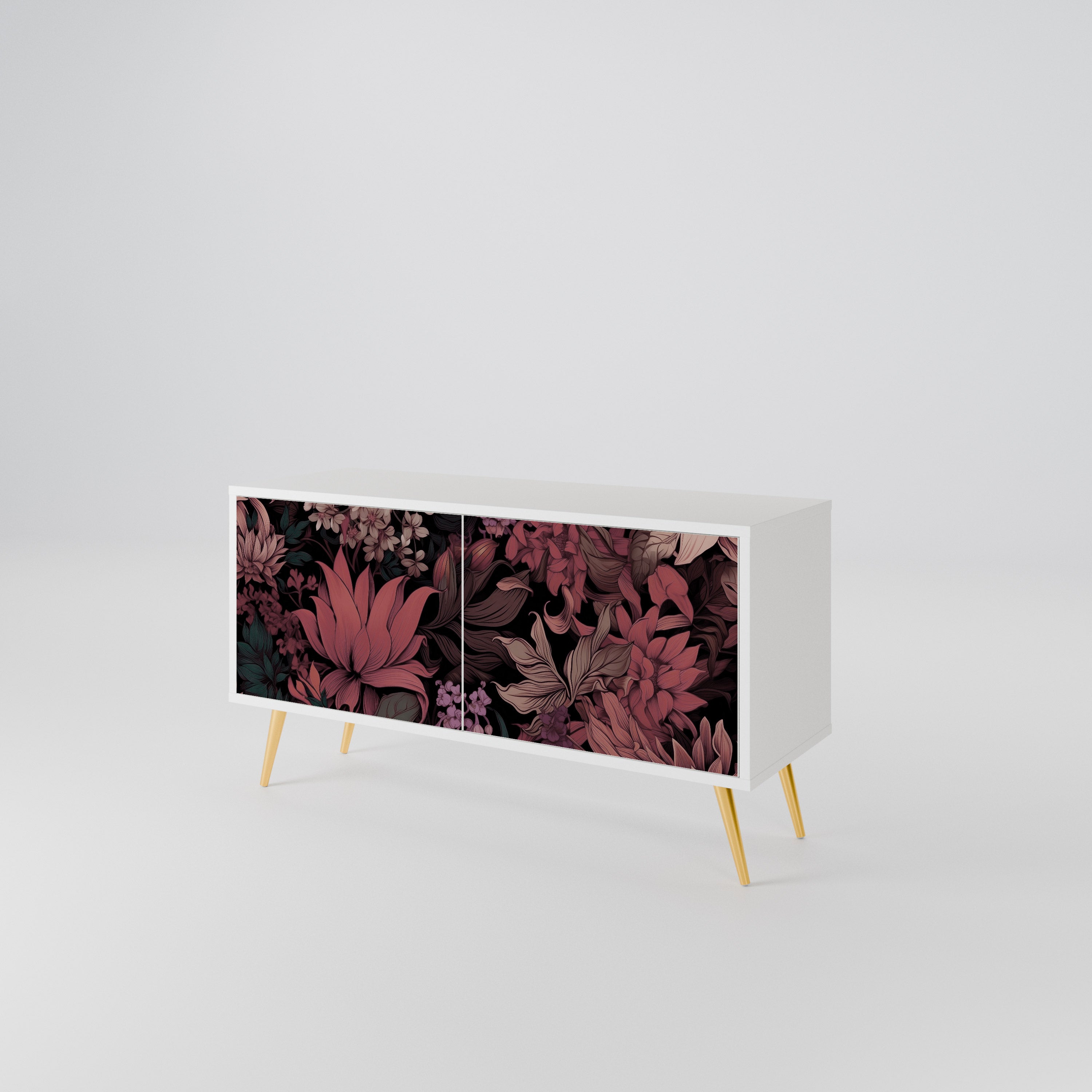 FLORAL WHISPER Mueble de TV Compacto de 2 puertas