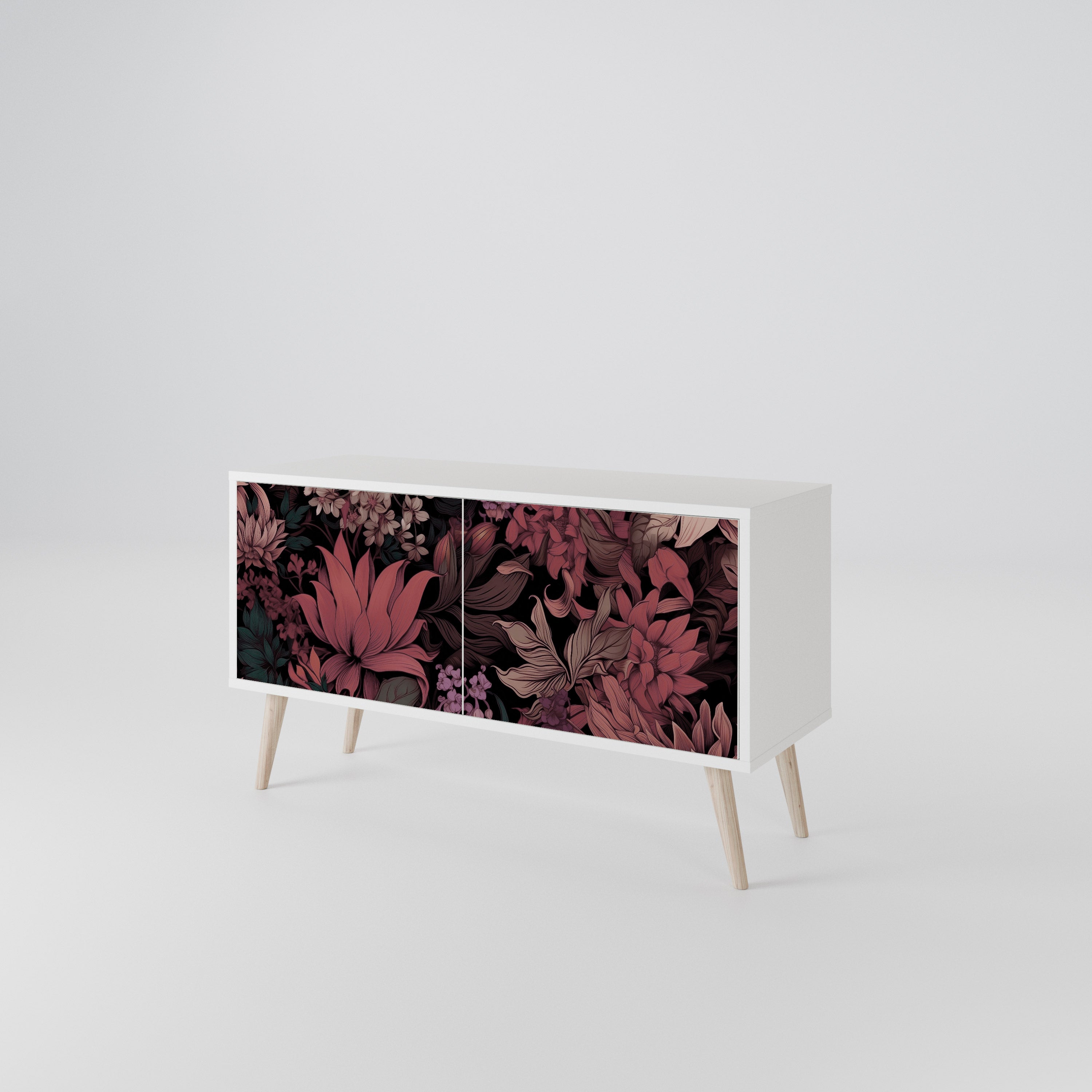 FLORAL WHISPER Mueble de TV Compacto de 2 puertas