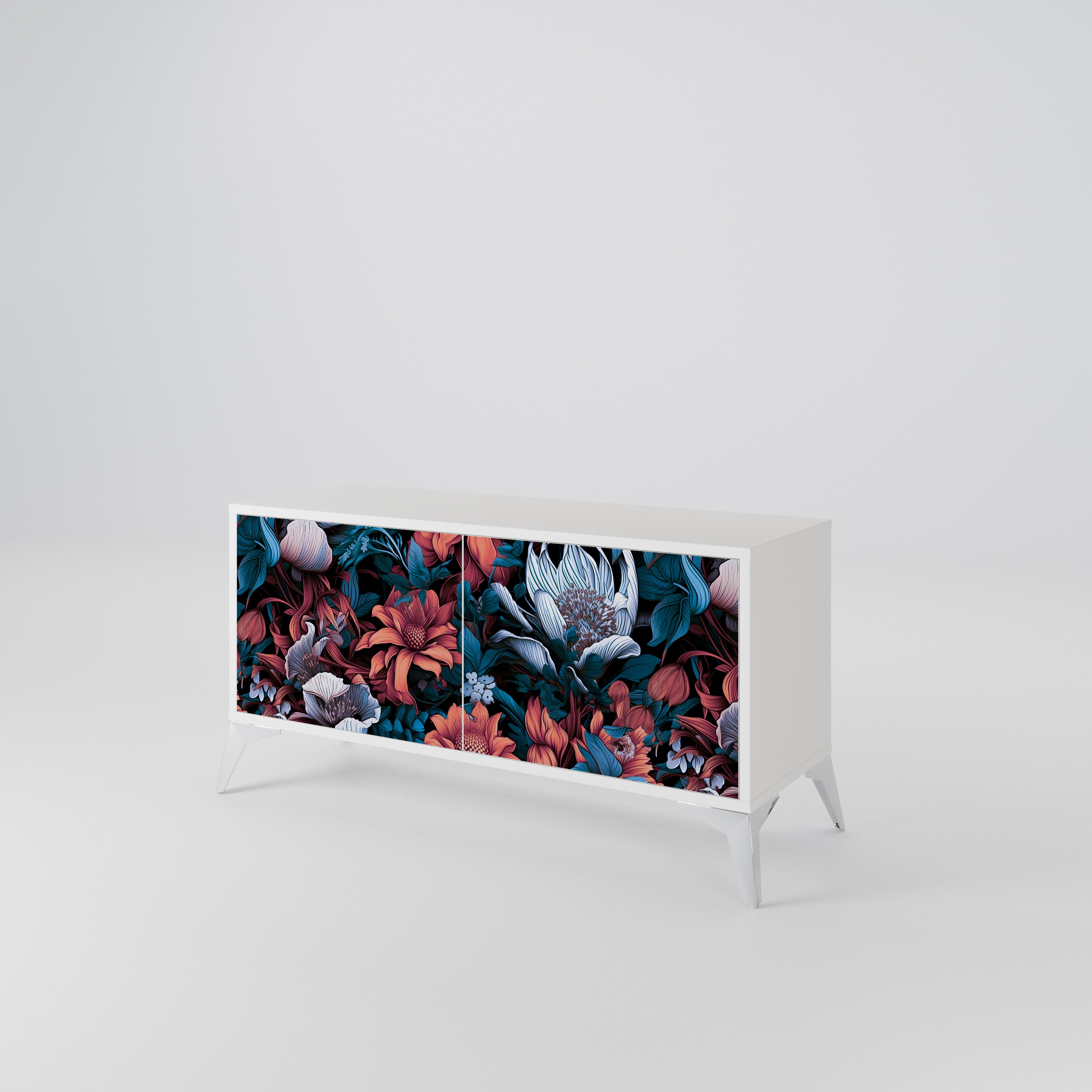 ETHEREAL BLOSSOMS Mueble de TV Compacto de 2 puertas