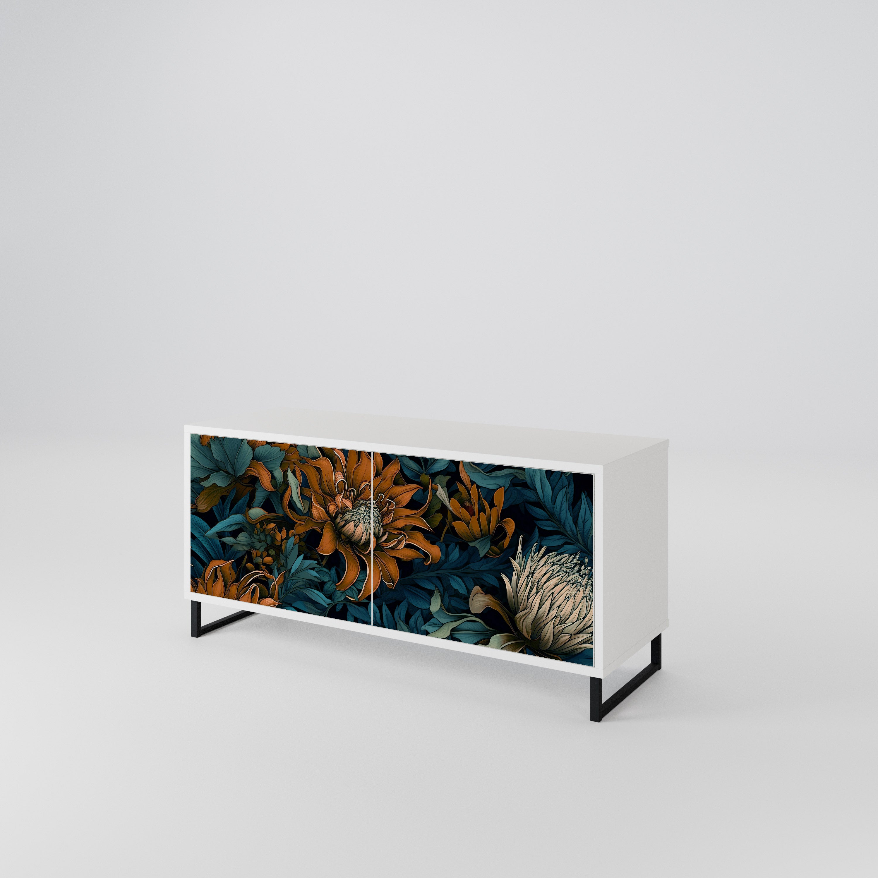 MORNING BLOOM Mueble de TV Compacto de 2 puertas