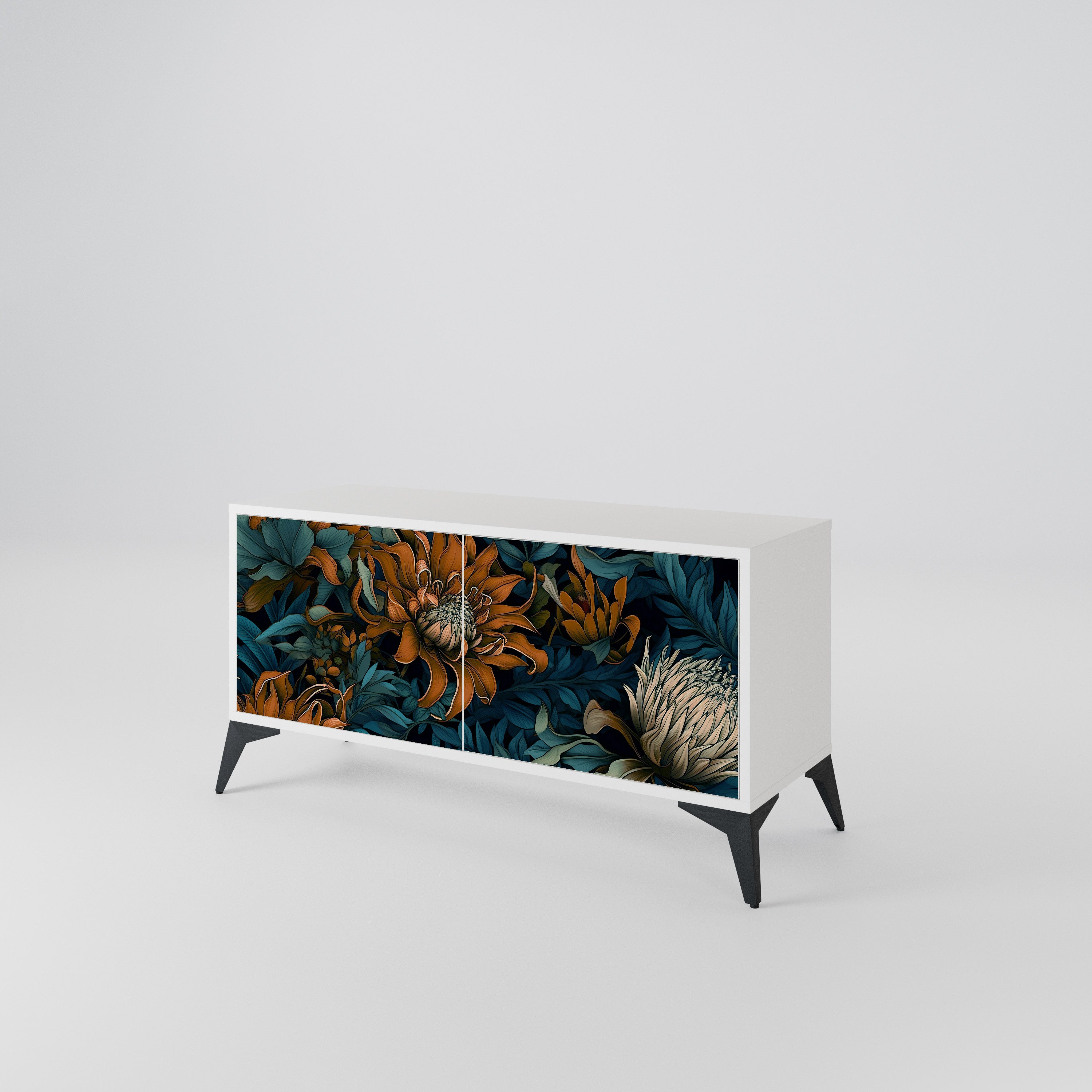 MORNING BLOOM Mueble de TV Compacto de 2 puertas