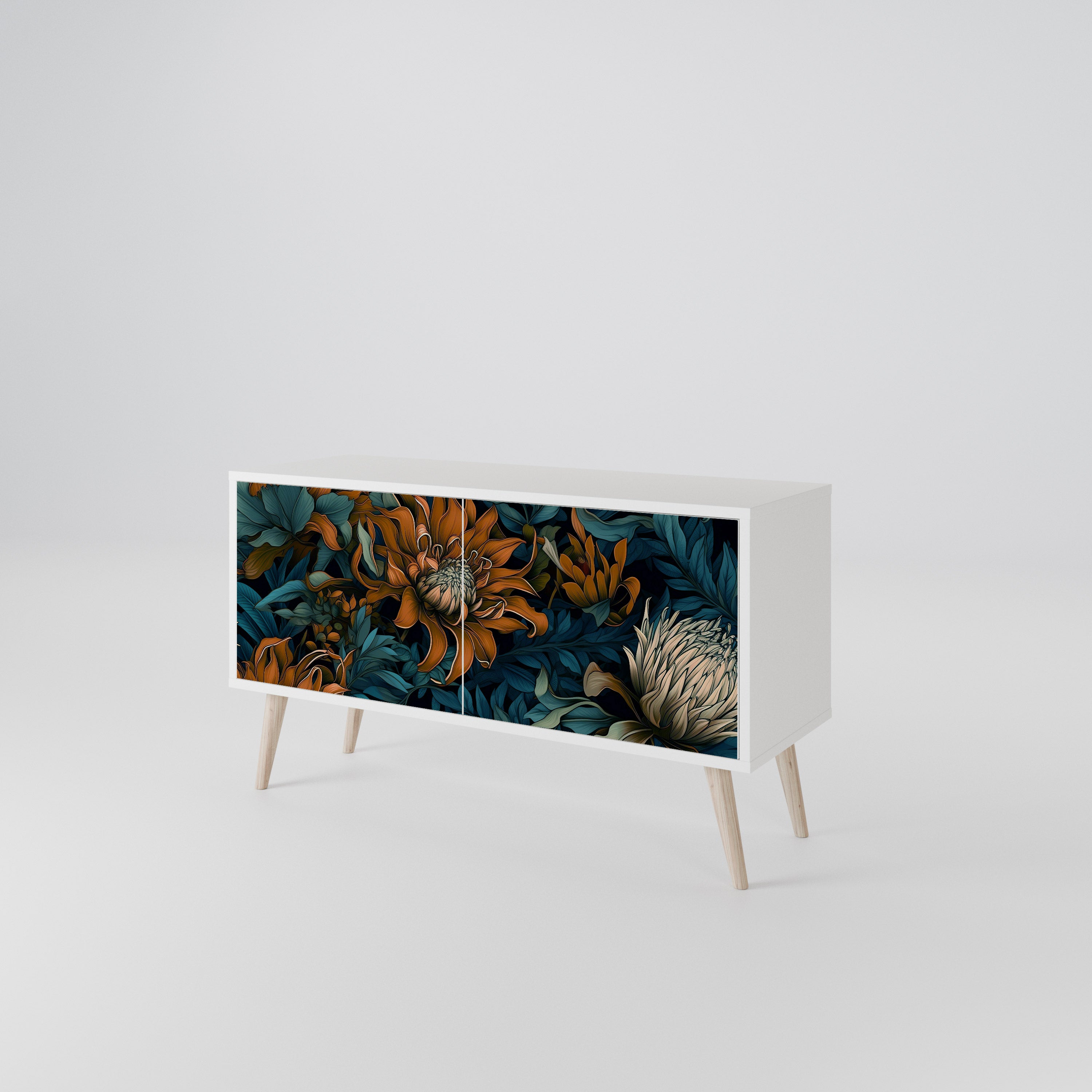 MORNING BLOOM Mueble de TV Compacto de 2 puertas