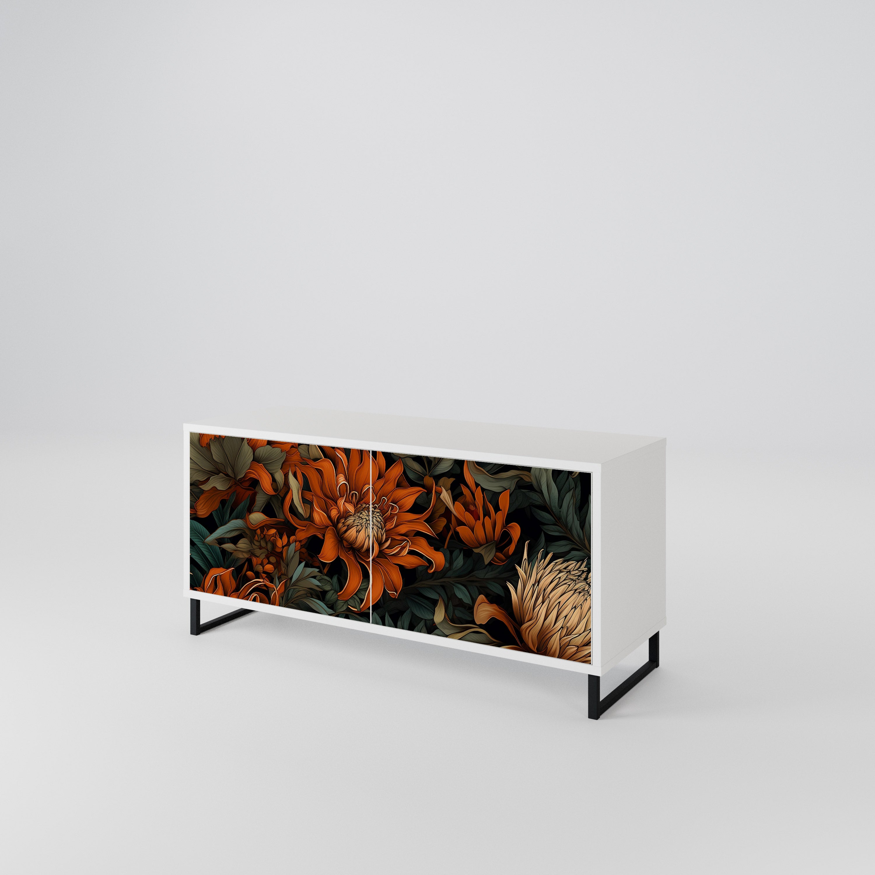 DAWN BLOOM Mueble de TV Compacto de 2 puertas
