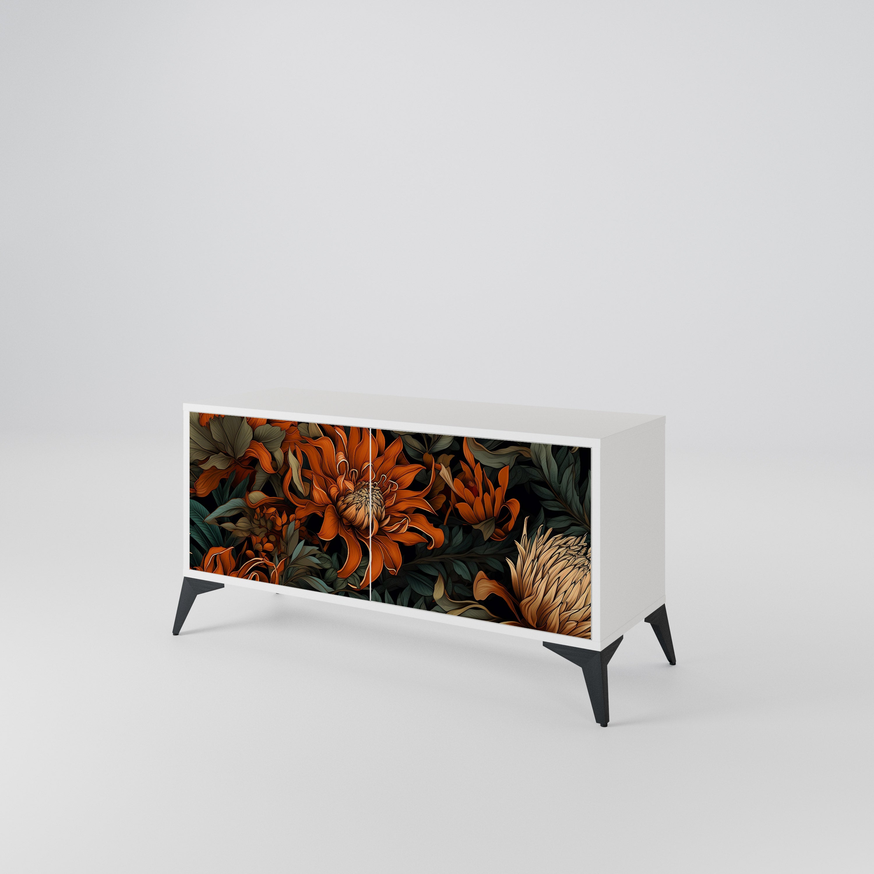 DAWN BLOOM Mueble de TV Compacto de 2 puertas