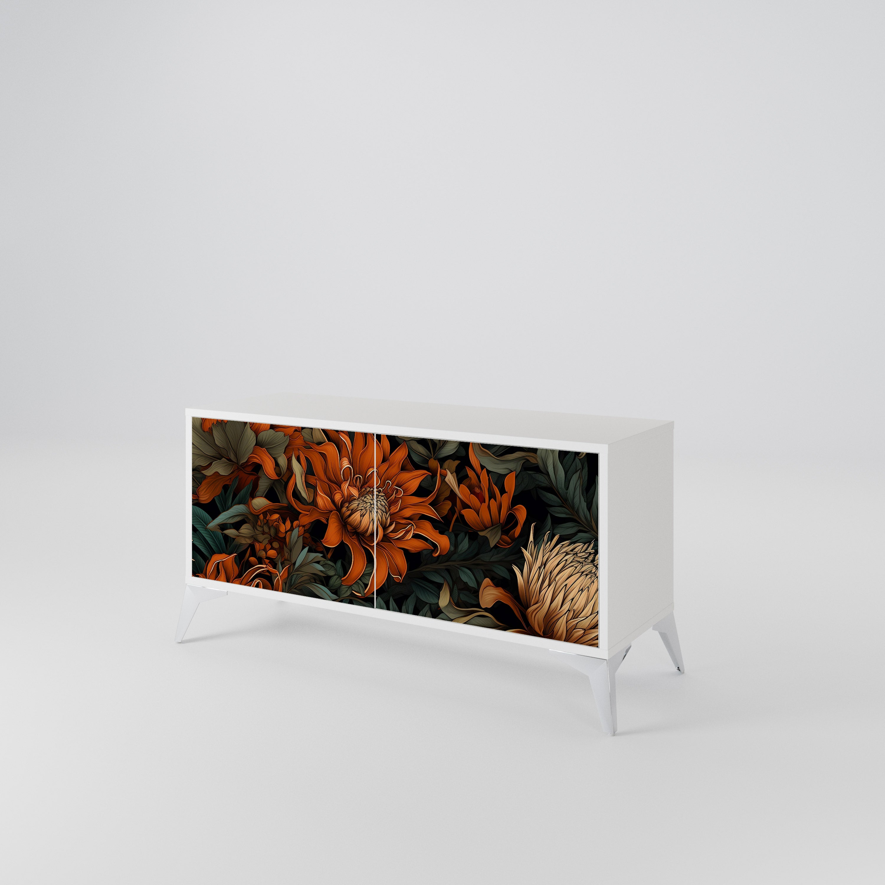 DAWN BLOOM Mueble de TV Compacto de 2 puertas
