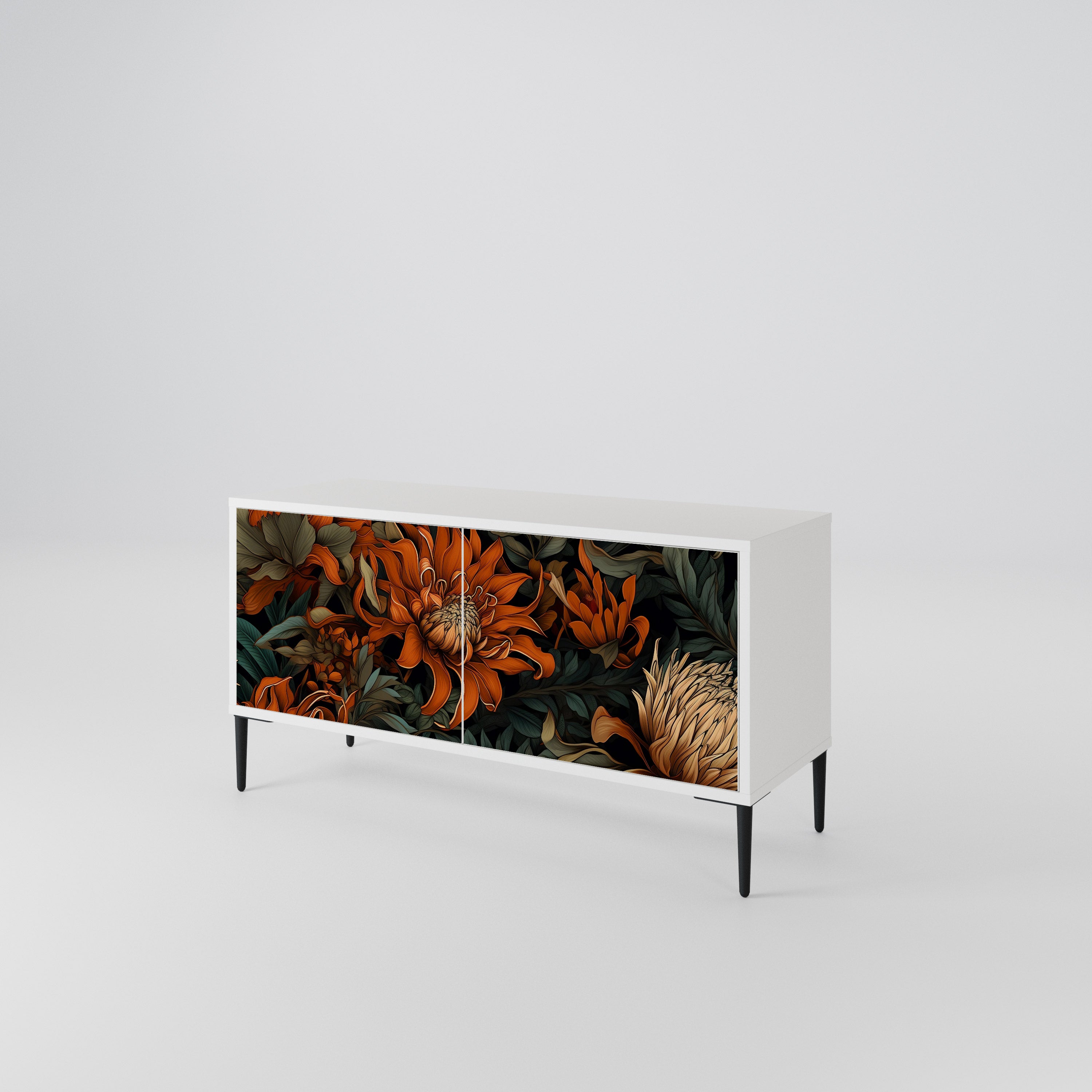 DAWN BLOOM Mueble de TV Compacto de 2 puertas