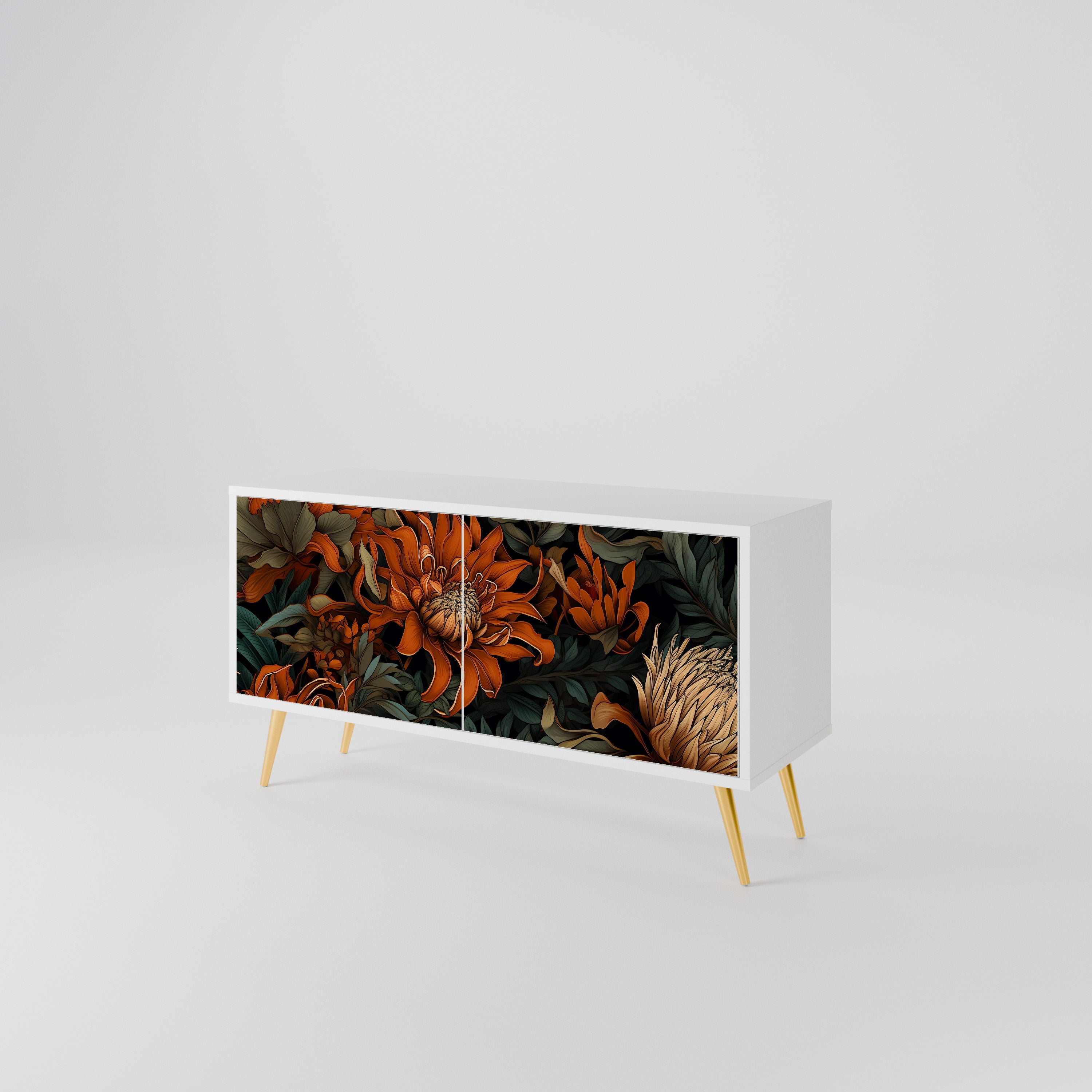DAWN BLOOM Mueble de TV Compacto de 2 puertas