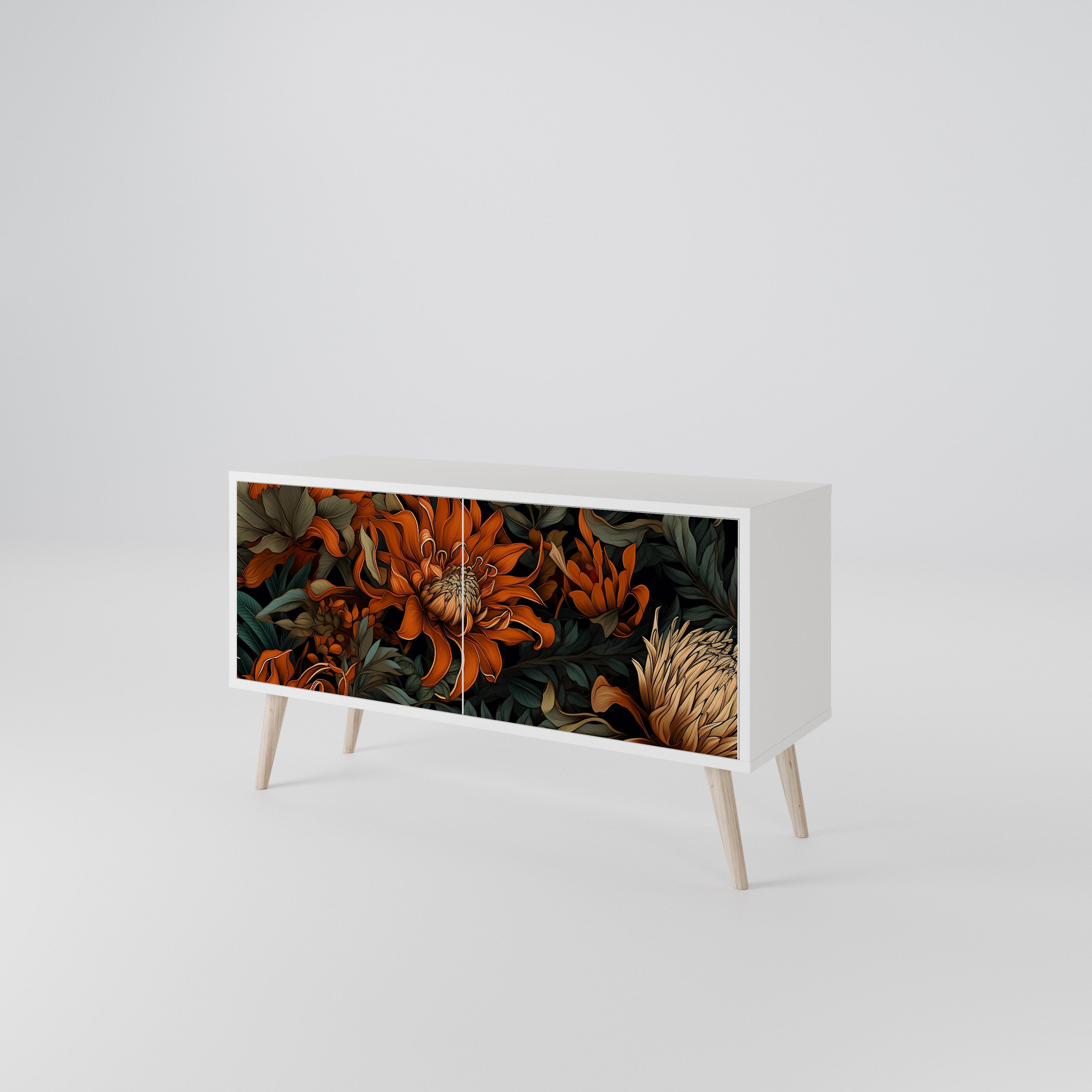 DAWN BLOOM Mueble de TV Compacto de 2 puertas
