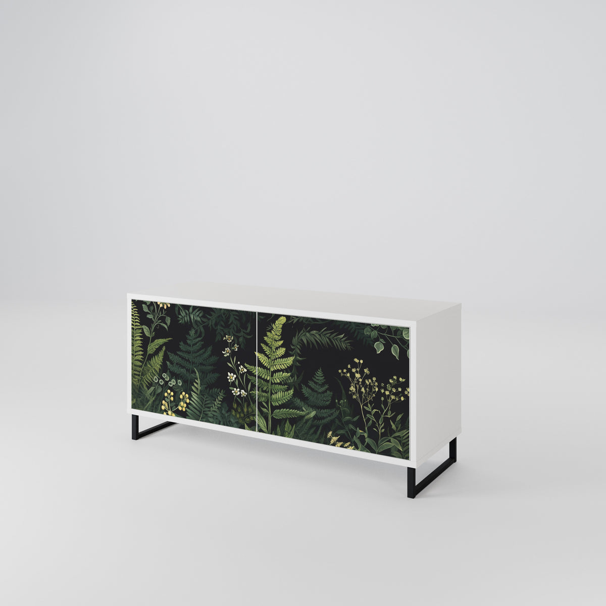 FERN FLOWERS Mueble de TV Compacto de 2 puertas
