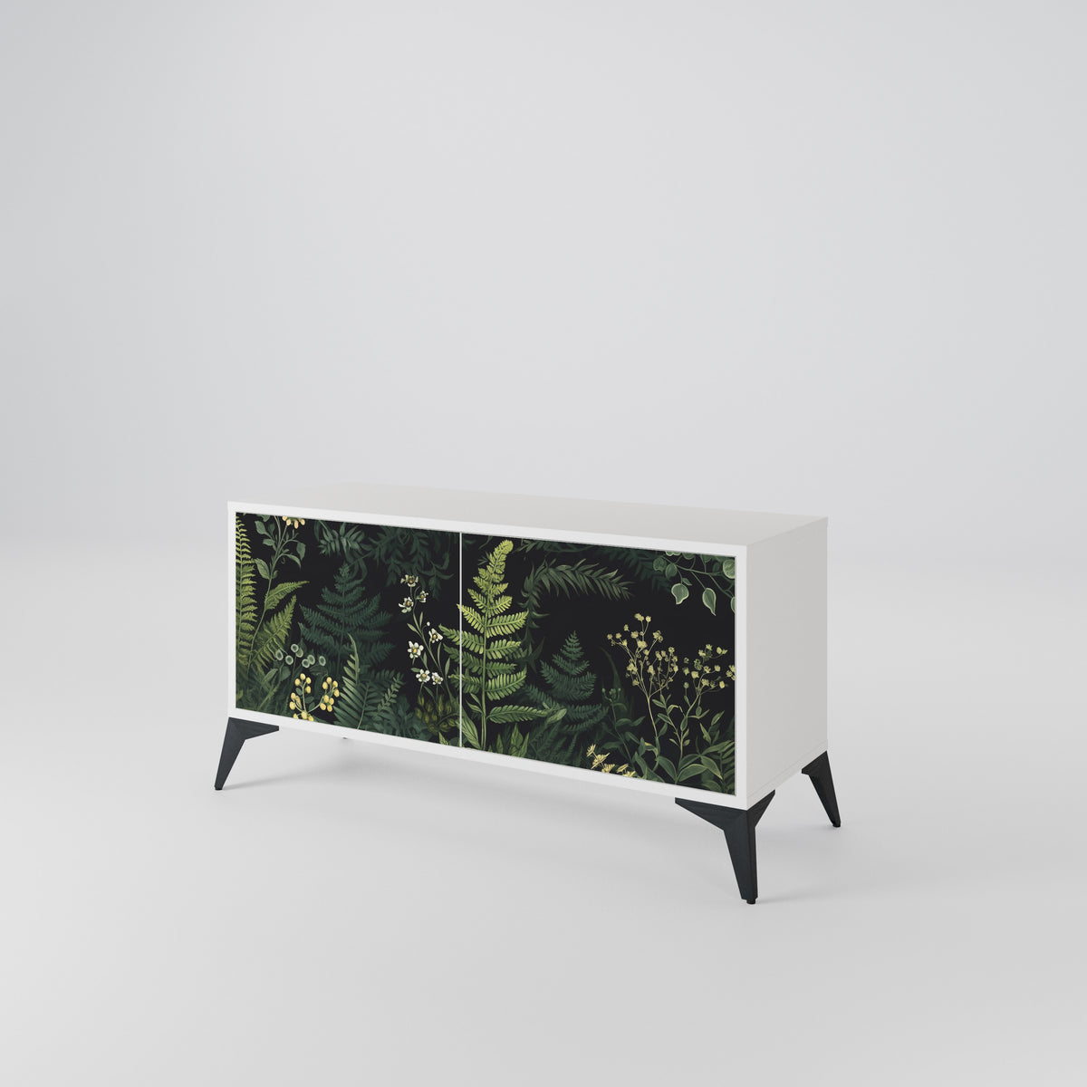 FERN FLOWERS Mueble de TV Compacto de 2 puertas