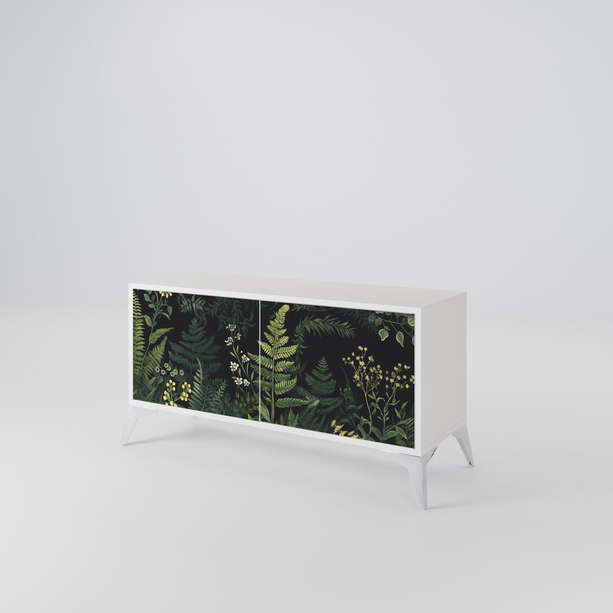 FERN FLOWERS Mueble de TV Compacto de 2 puertas