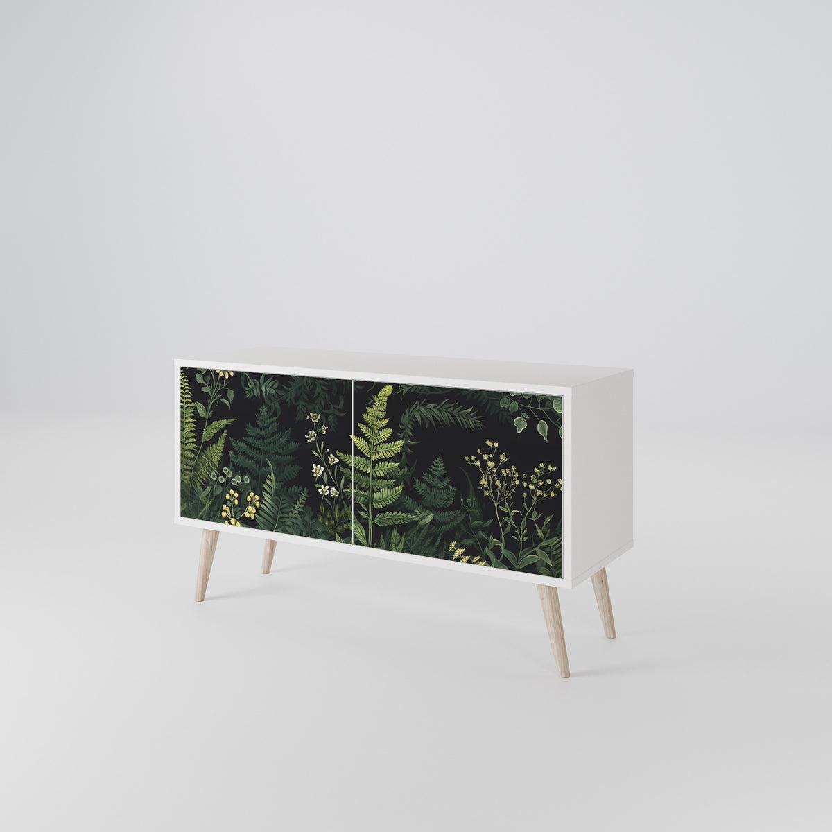 FERN FLOWERS Mueble de TV Compacto de 2 puertas