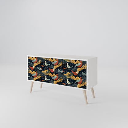 FOWLY DAZE Mueble de TV Compacto de 2 puertas