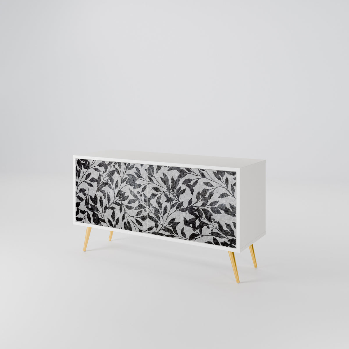 CHARCOAL SPROUT Mueble de TV Compacto de 2 puertas