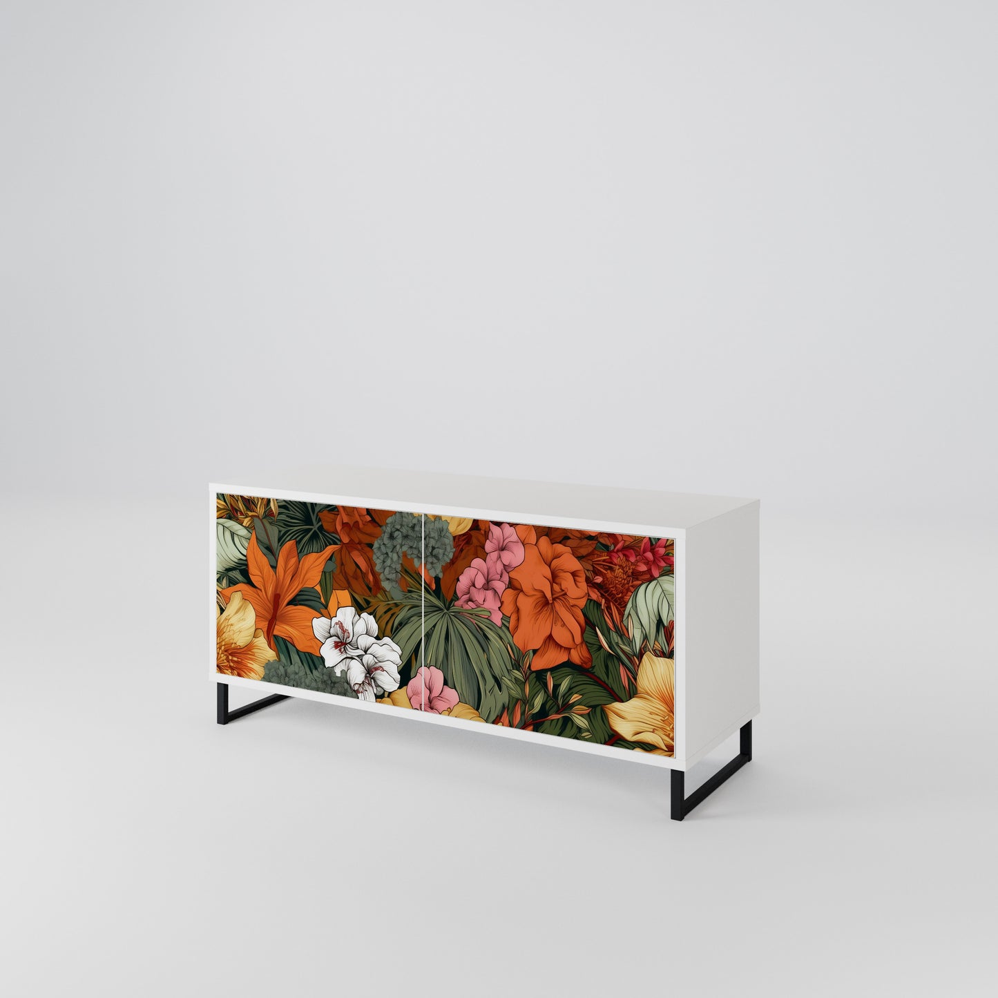 RADIANT FLORA Mueble de TV Compacto de 2 puertas