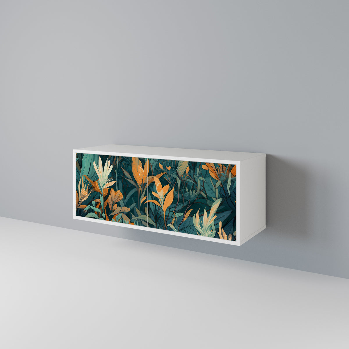 FLORAL SERENITY Mueble de TV Compacto de 2 puertas
