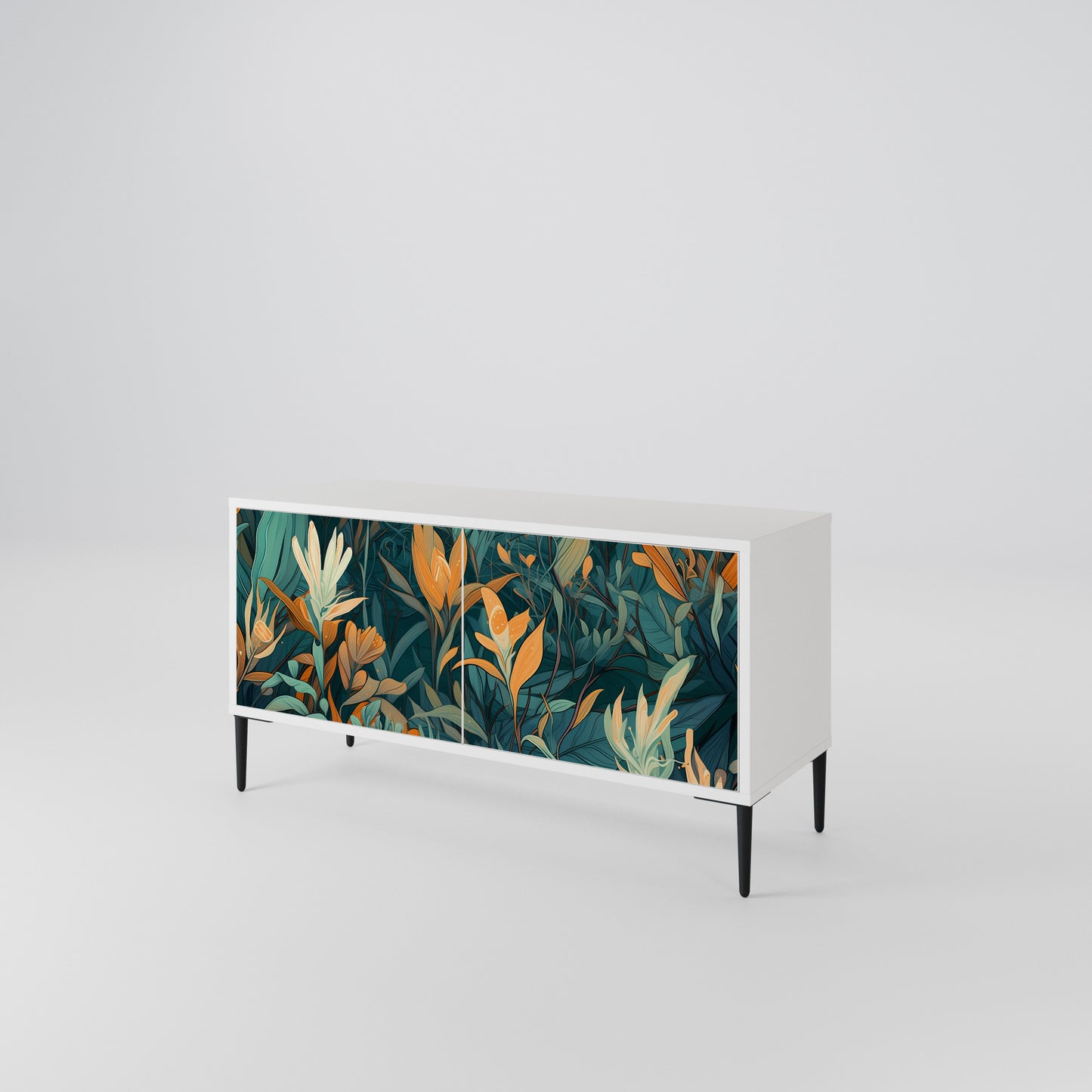 FLORAL SERENITY Mueble de TV Compacto de 2 puertas