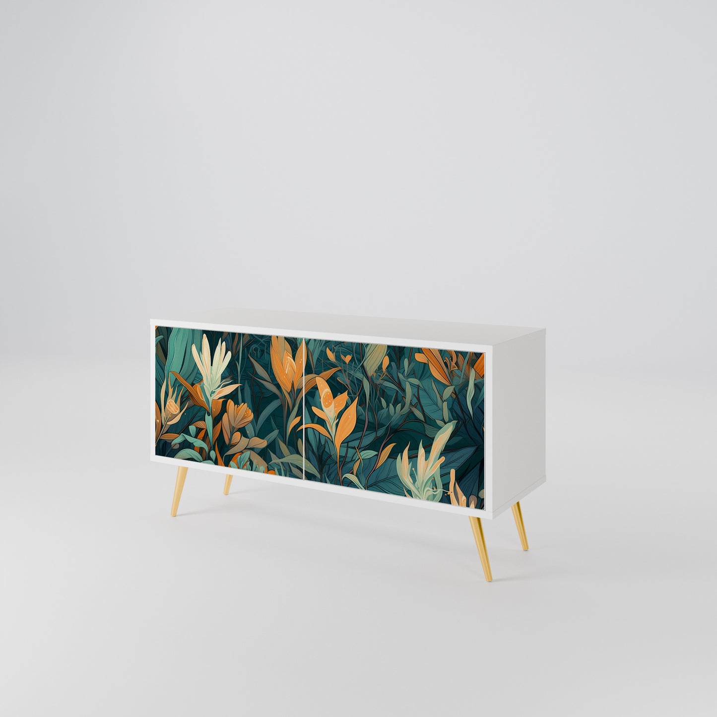 FLORAL SERENITY Mueble de TV Compacto de 2 puertas