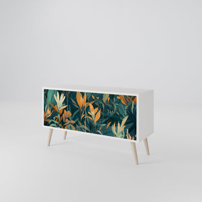 FLORAL SERENITY Mueble de TV Compacto de 2 puertas