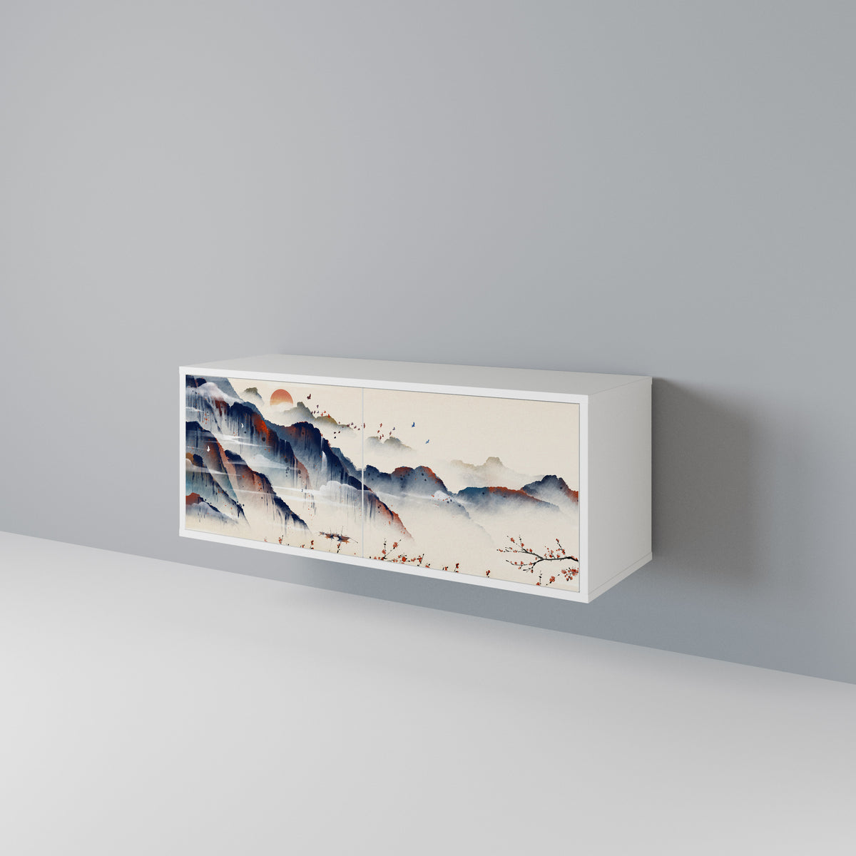 JAPANESE LANDSCAPE Mueble de TV Compacto de 2 puertas