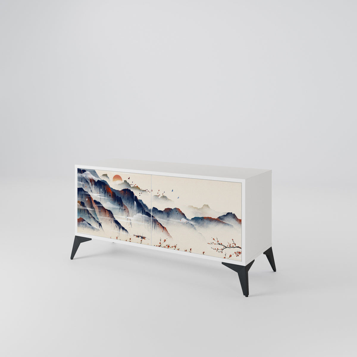 JAPANESE LANDSCAPE Mueble de TV Compacto de 2 puertas