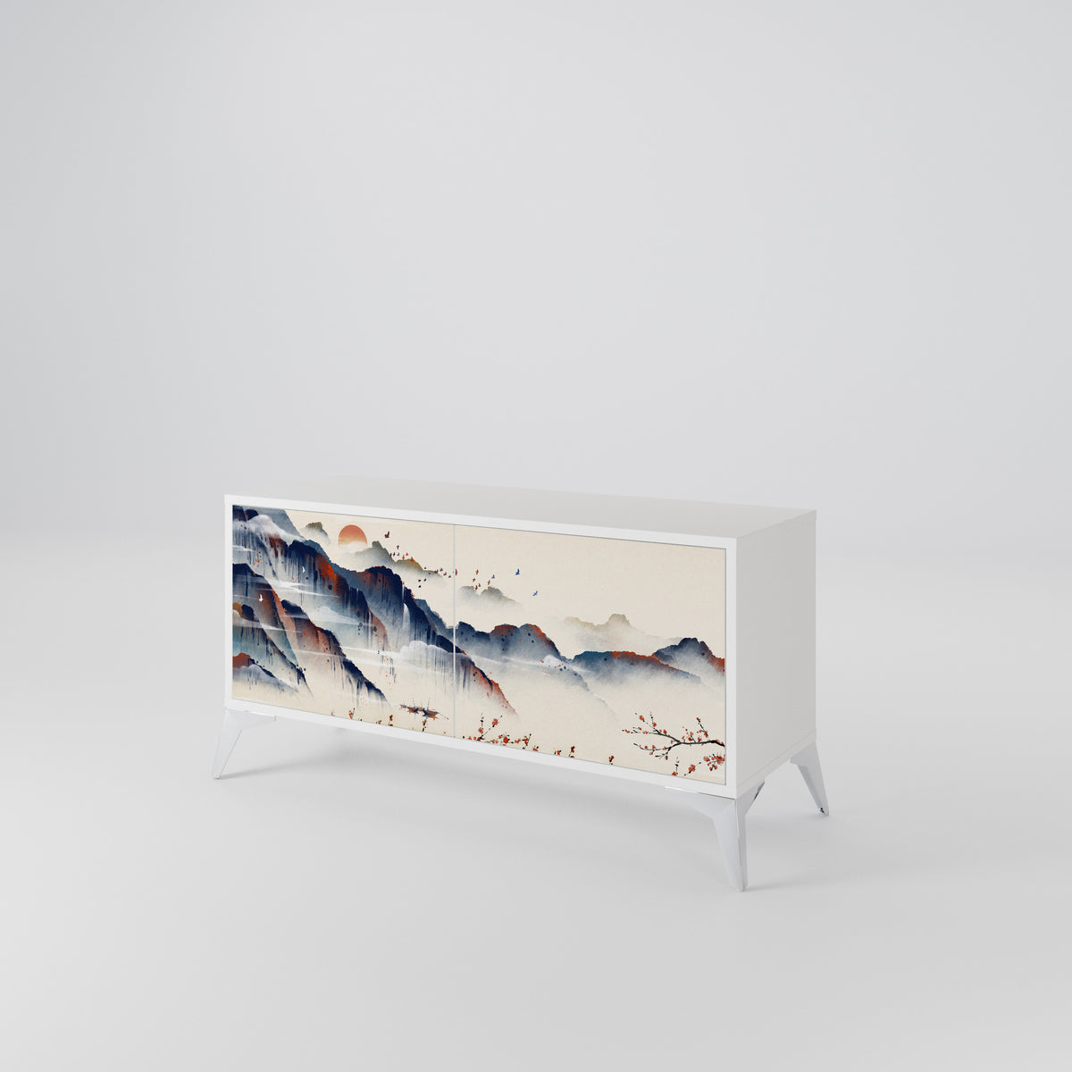 JAPANESE LANDSCAPE Mueble de TV Compacto de 2 puertas