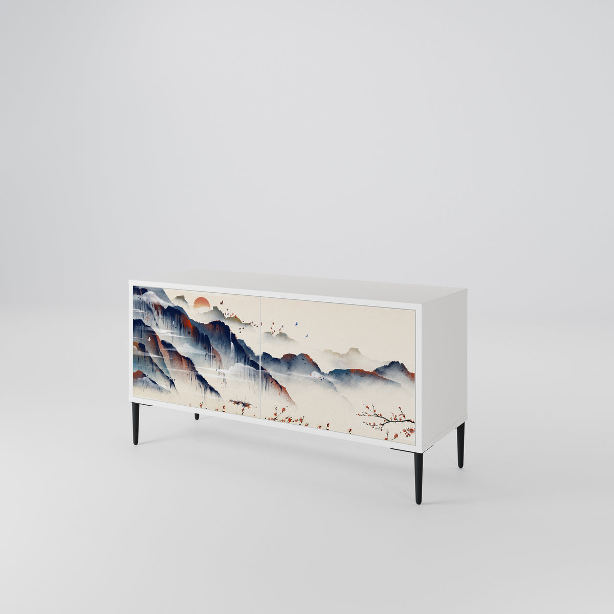 JAPANESE LANDSCAPE Mueble de TV Compacto de 2 puertas