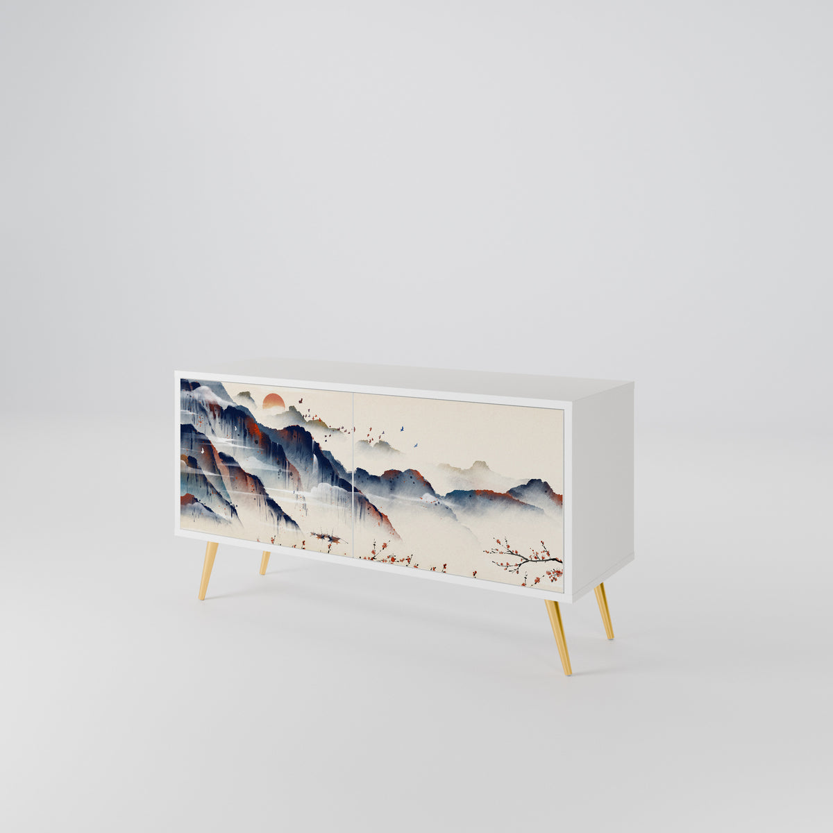 JAPANESE LANDSCAPE Mueble de TV Compacto de 2 puertas