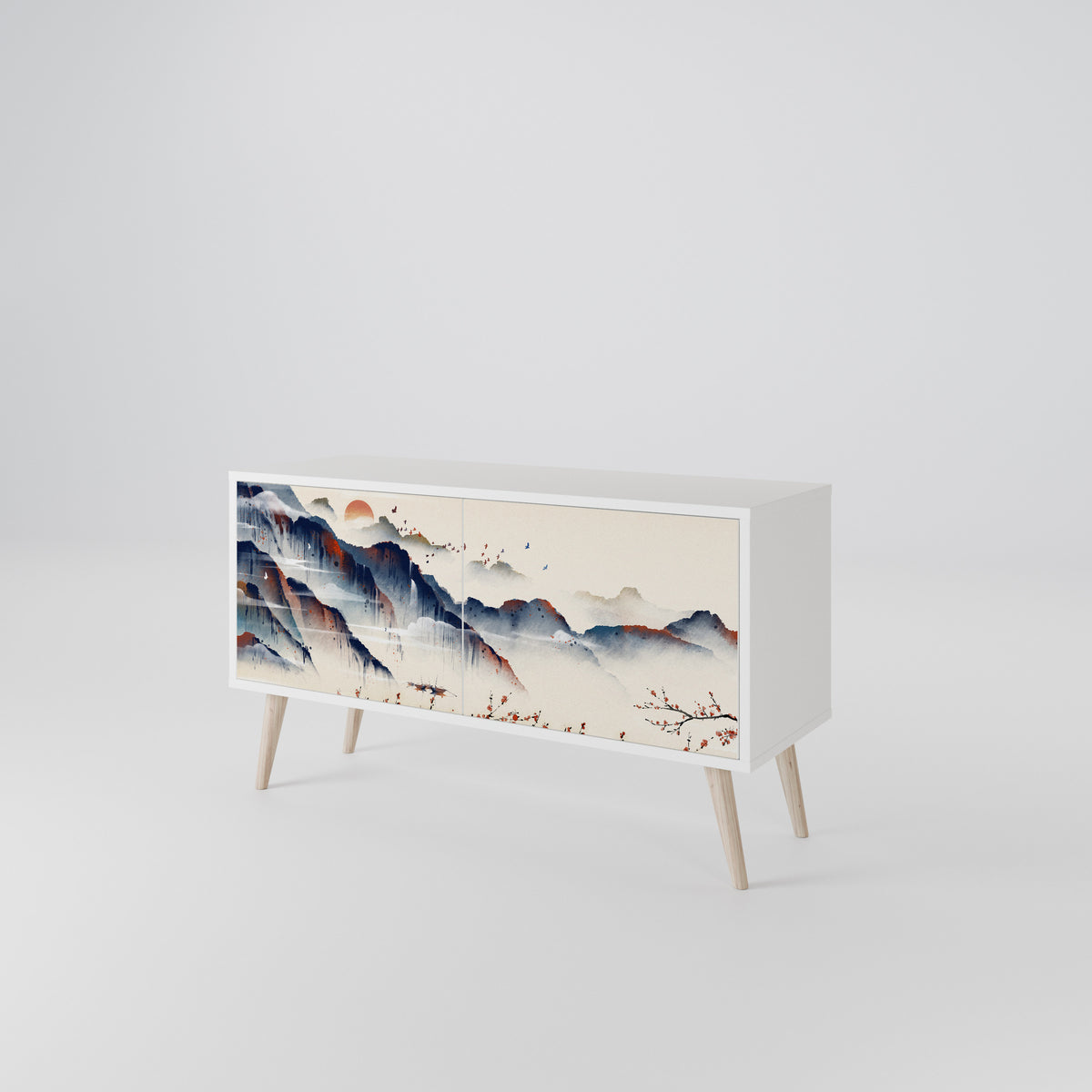 JAPANESE LANDSCAPE Mueble de TV Compacto de 2 puertas