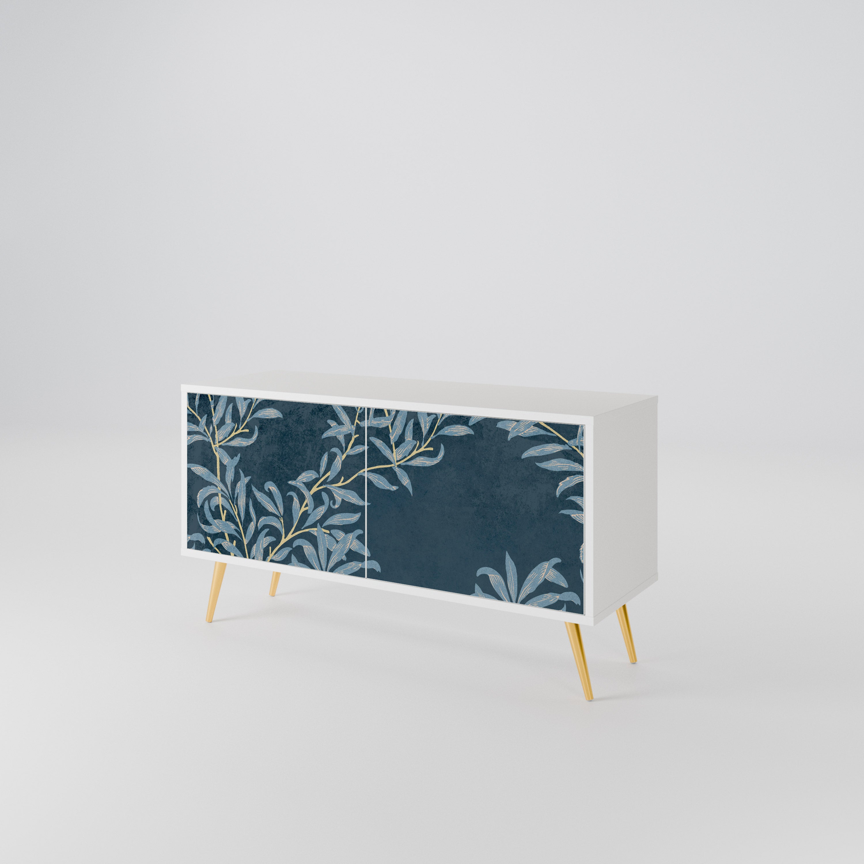 BLUE LEAVES Compact 2-Door TV Cabinet