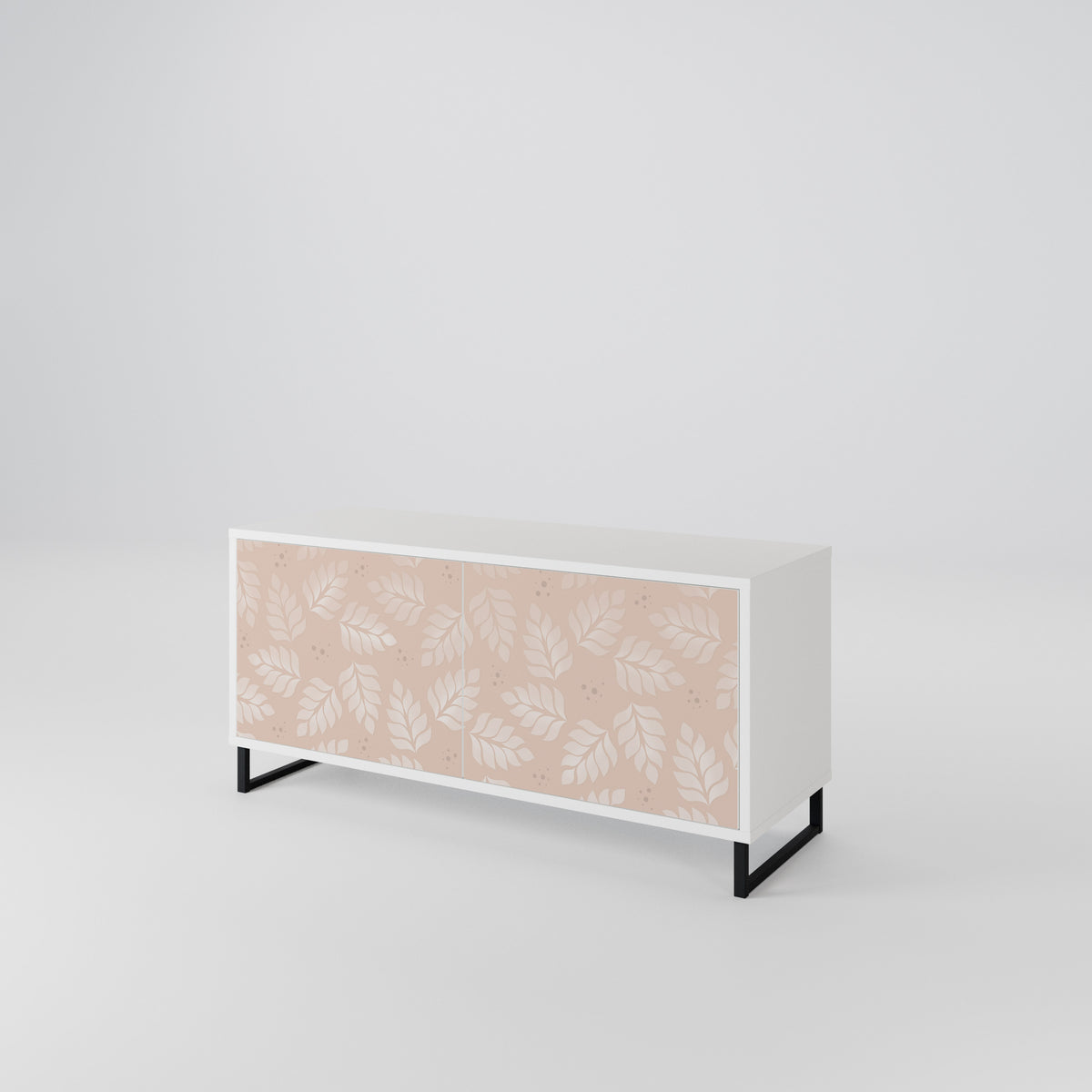 LEAVES ON BEIGE Mueble de TV Compacto de 2 puertas