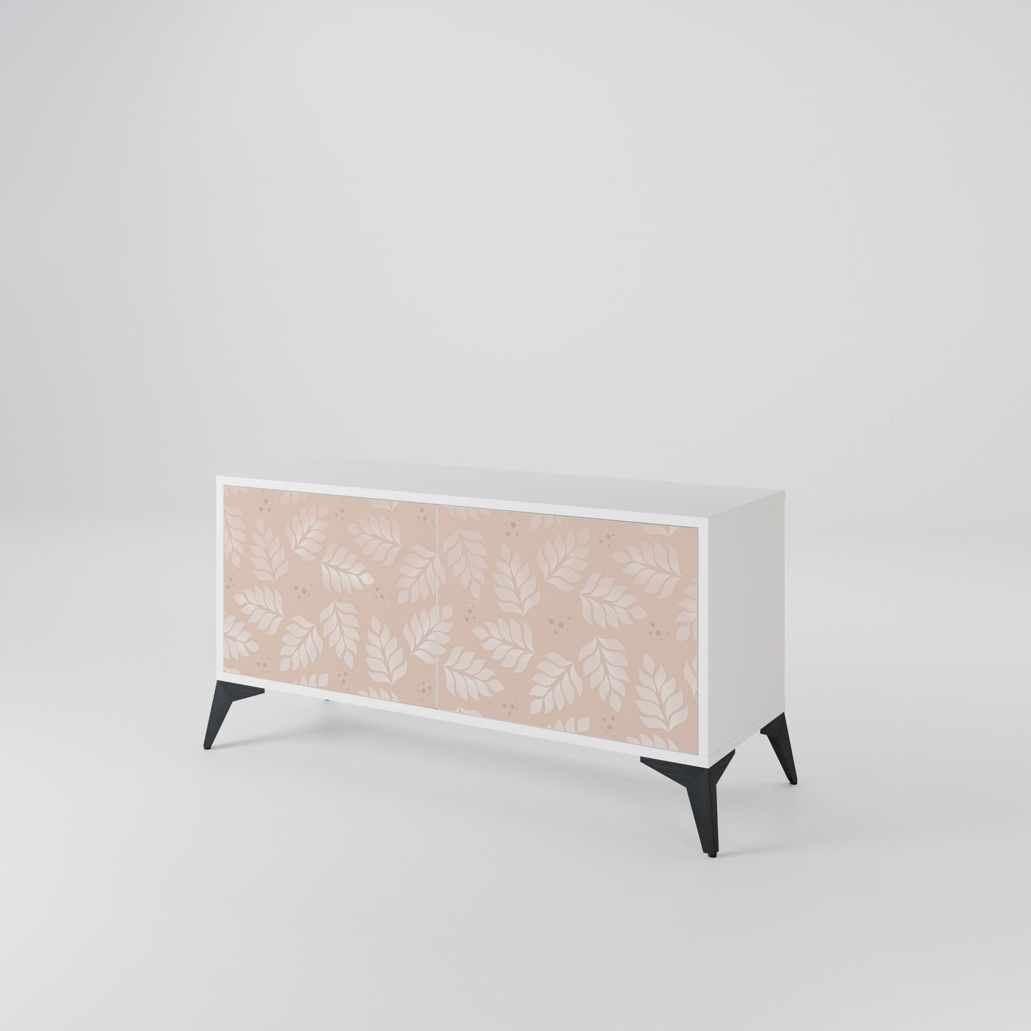 LEAVES ON BEIGE Mueble de TV Compacto de 2 puertas