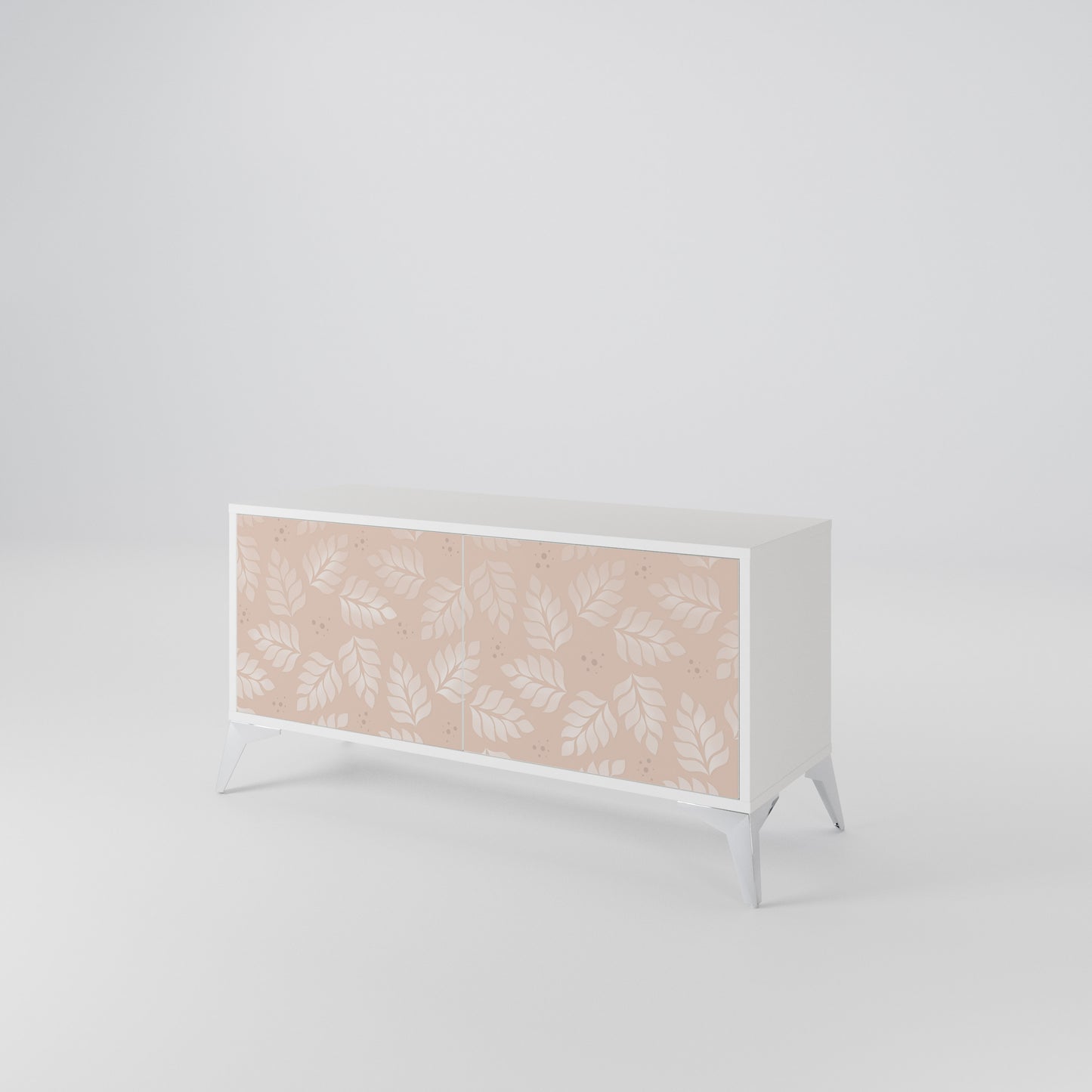 LEAVES ON BEIGE Mueble de TV Compacto de 2 puertas