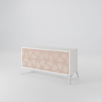 LEAVES ON BEIGE Mueble de TV Compacto de 2 puertas
