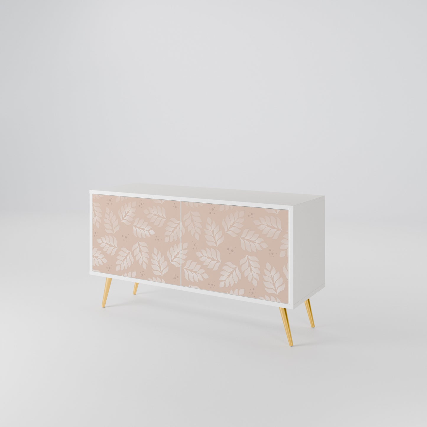 LEAVES ON BEIGE Mueble de TV Compacto de 2 puertas
