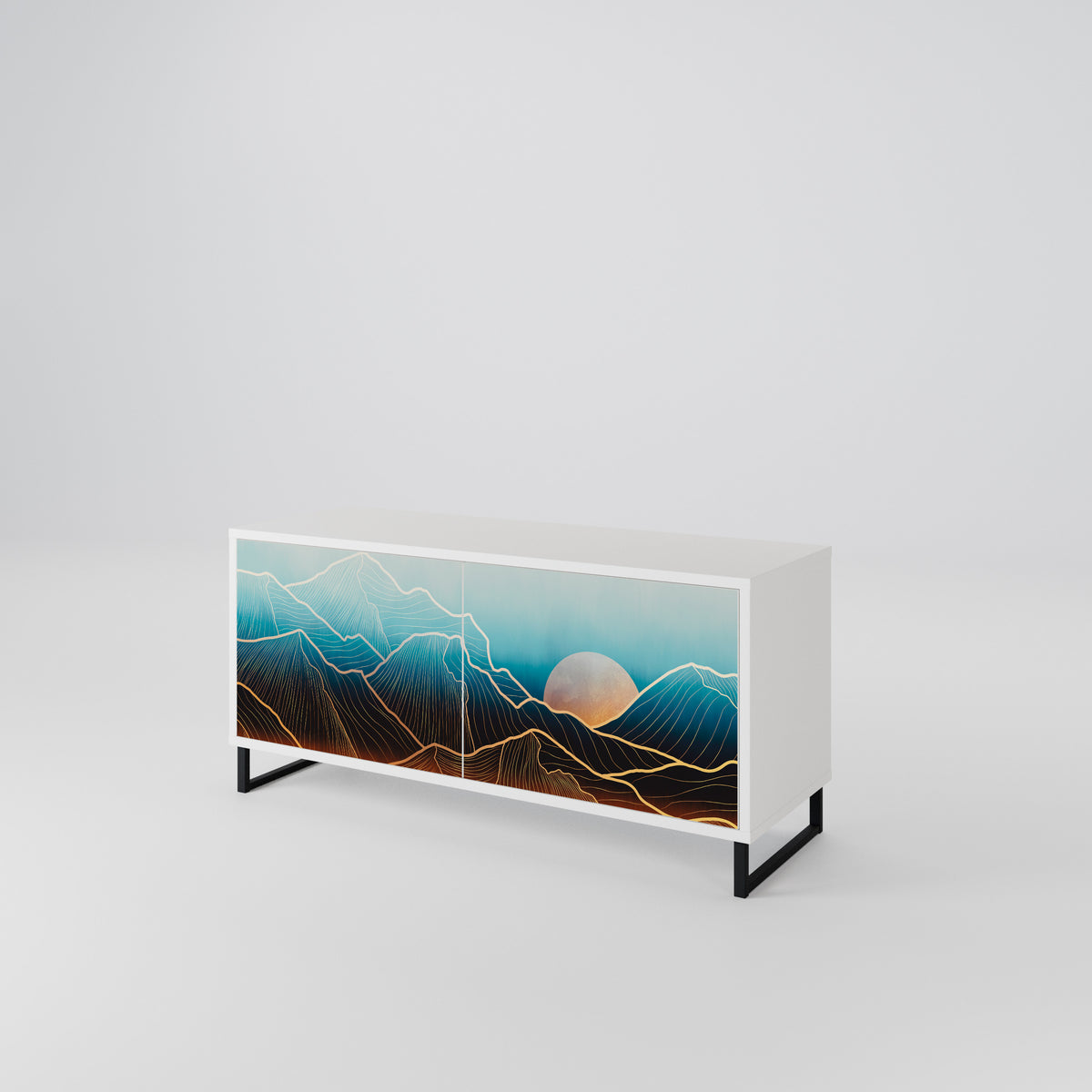 LUNAR SECRETS Mueble de TV Compacto de 2 puertas