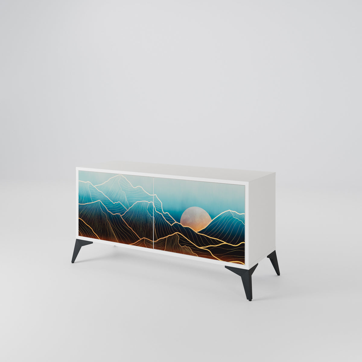 LUNAR SECRETS Mueble de TV Compacto de 2 puertas