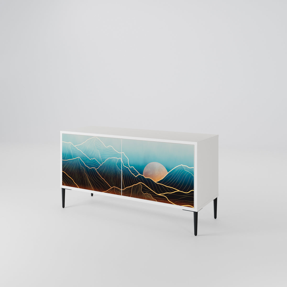 LUNAR SECRETS Mueble de TV Compacto de 2 puertas