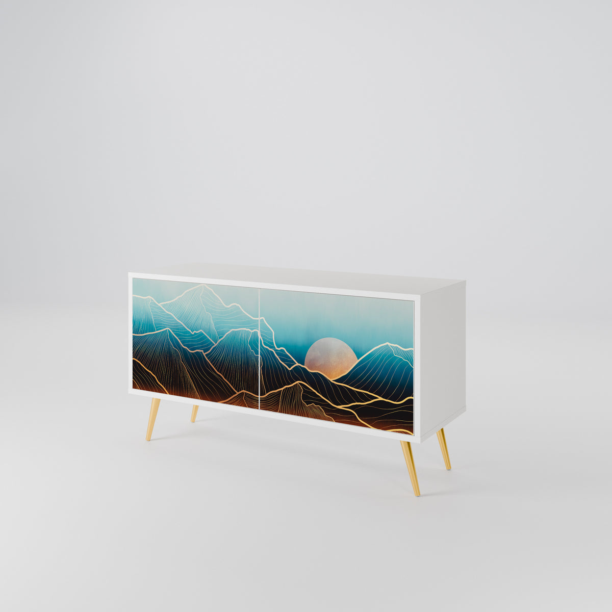 LUNAR SECRETS Mueble de TV Compacto de 2 puertas