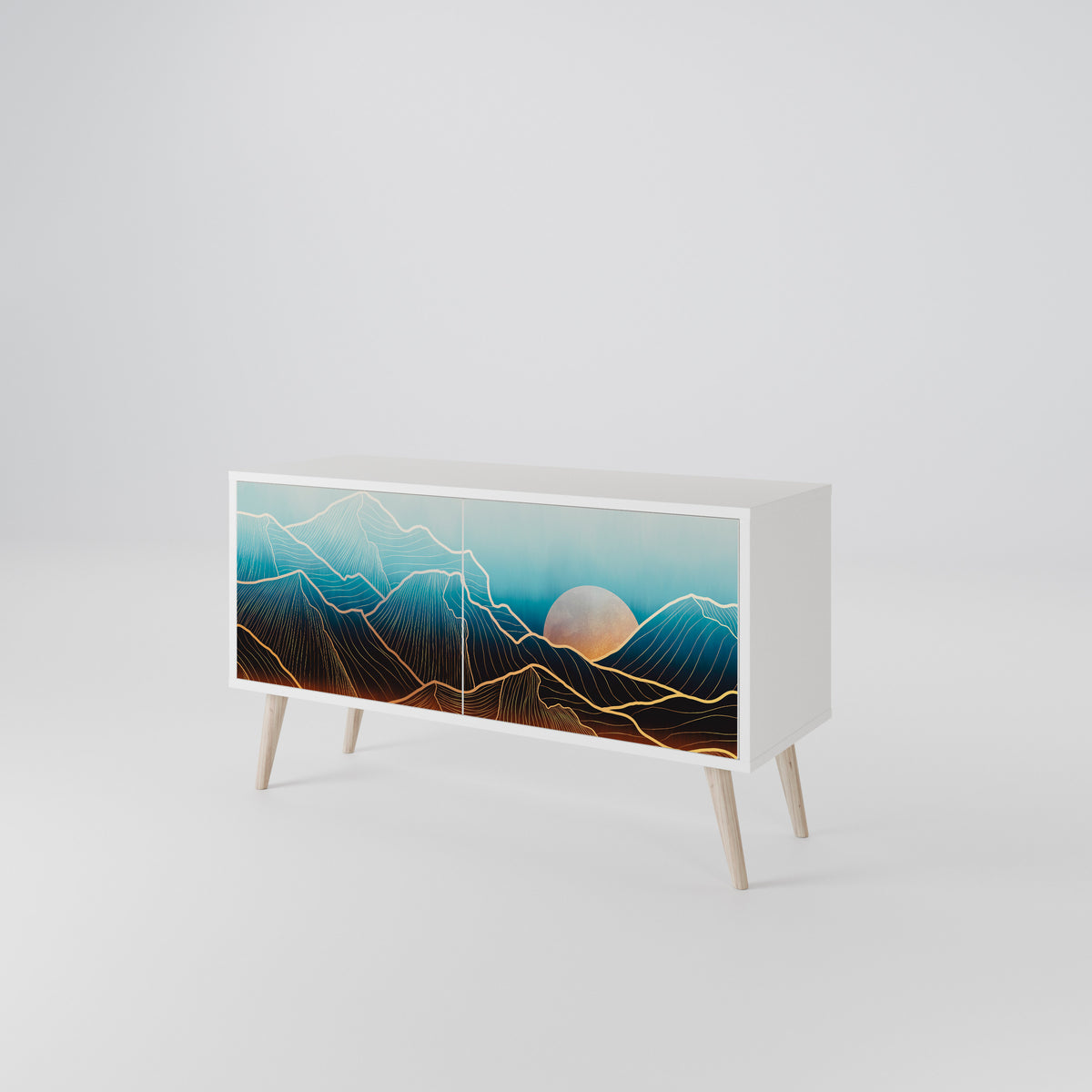 LUNAR SECRETS Mueble de TV Compacto de 2 puertas