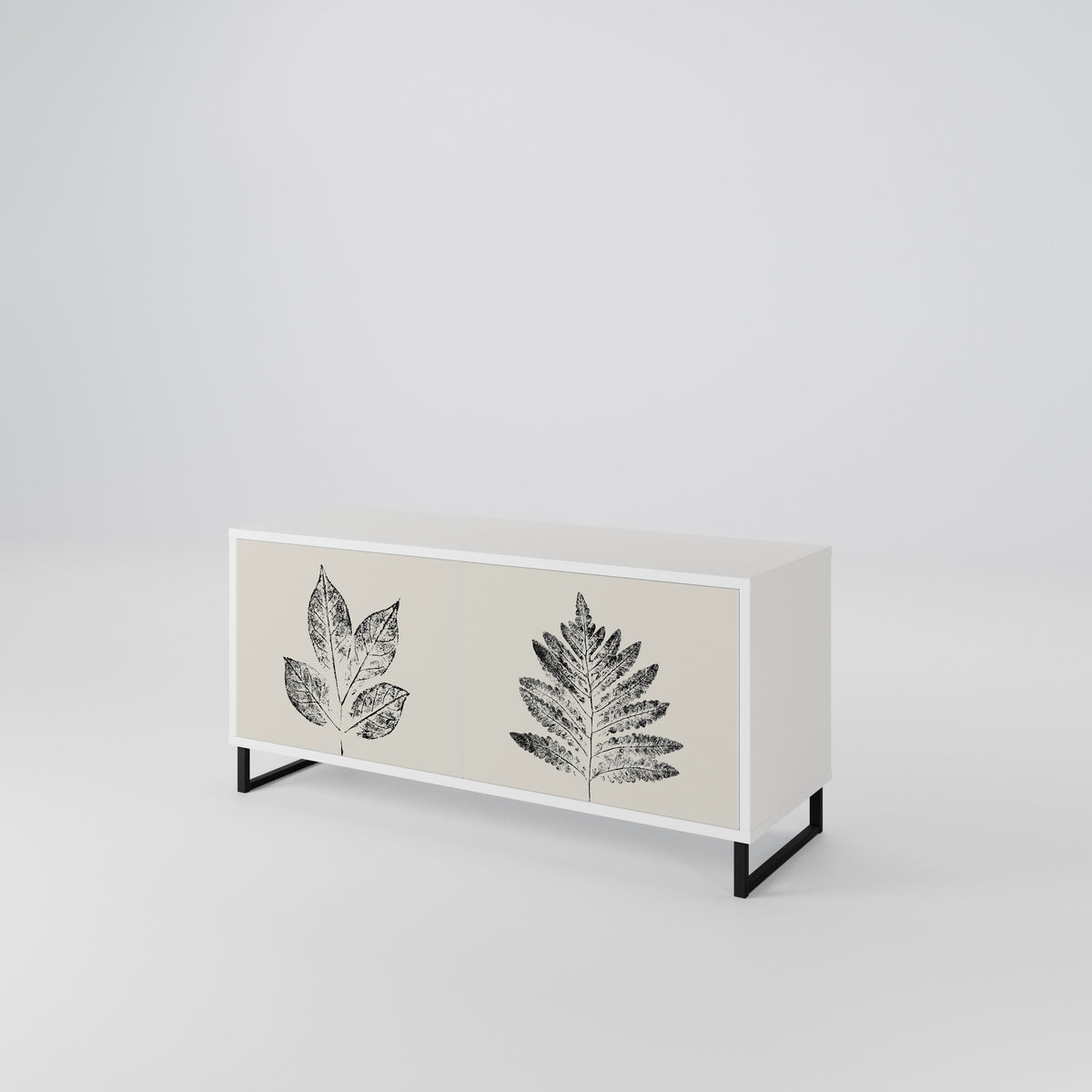 LEAFY STAMPS Mueble de TV Compacto de 2 puertas